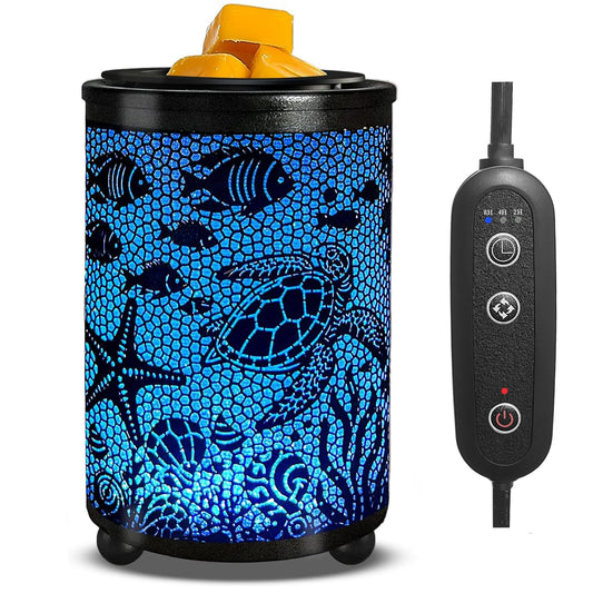 Leyoue Electric Wax Melt Warmer PTC Heating Plate with 7 Colors LED Changing Light Wax Warmer Fragrance Warmer for Home Office Gifts & Decor(Underwater World)