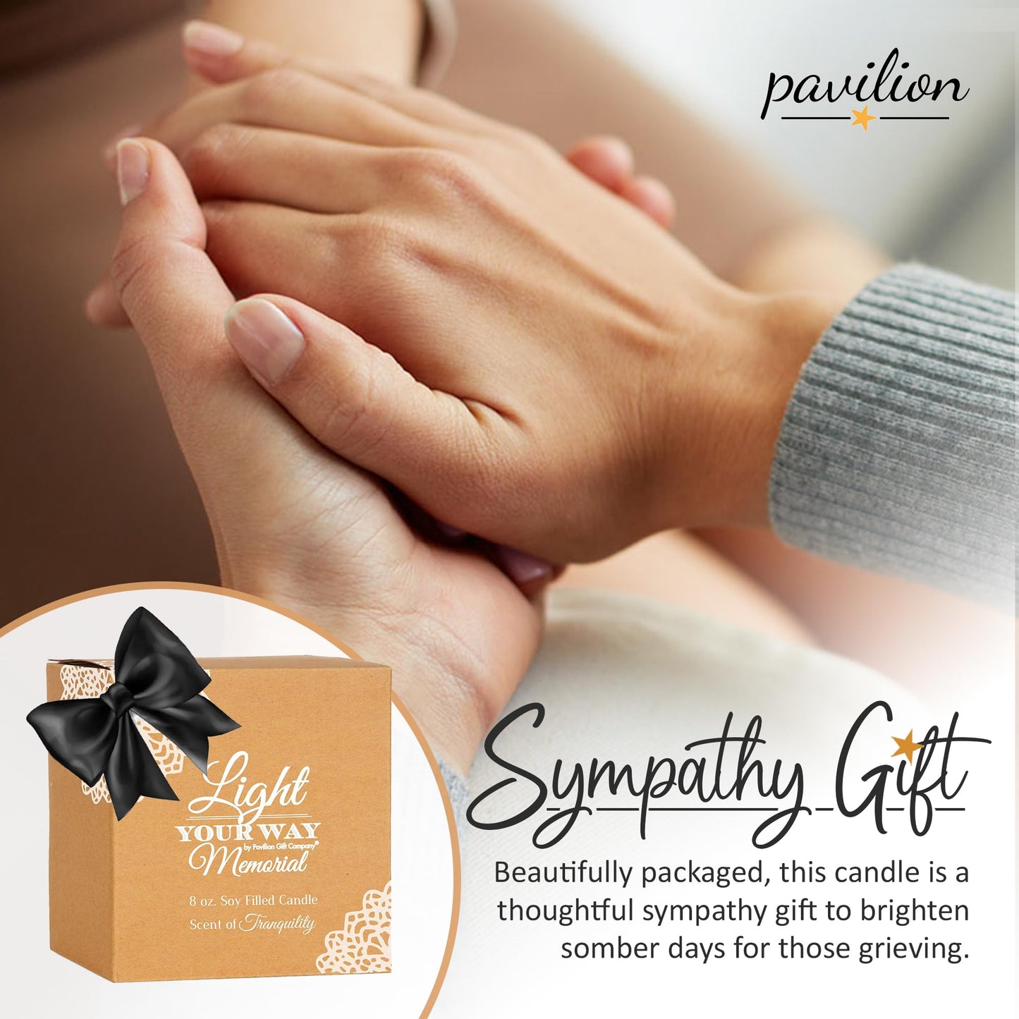 Pavilion 'In Memory, A Bit of Heaven' 19177 - White Ceramic Candle with Soy Wax in a Delicate Floral Scent, Thoughtful Sympathy, Remembrance, and Condolence Gift - 8 Ounces