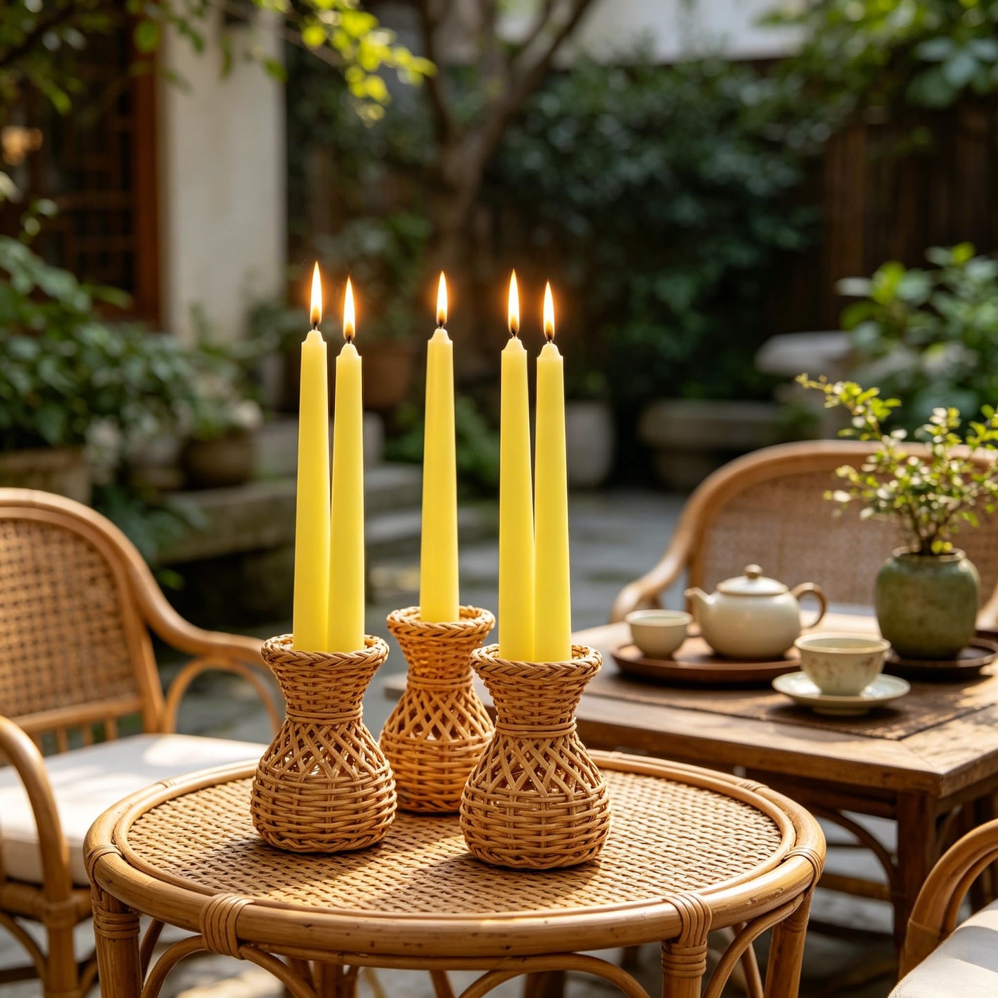 20-Pack Yellow Taper Candles Unscented, 10 Inch Tall Dinner Table Candlesticks for Wedding Centerpieces, Bulk Tapered Candles Long Burning Smokeless Dripless, Bright Decorative Candles for Home Decor