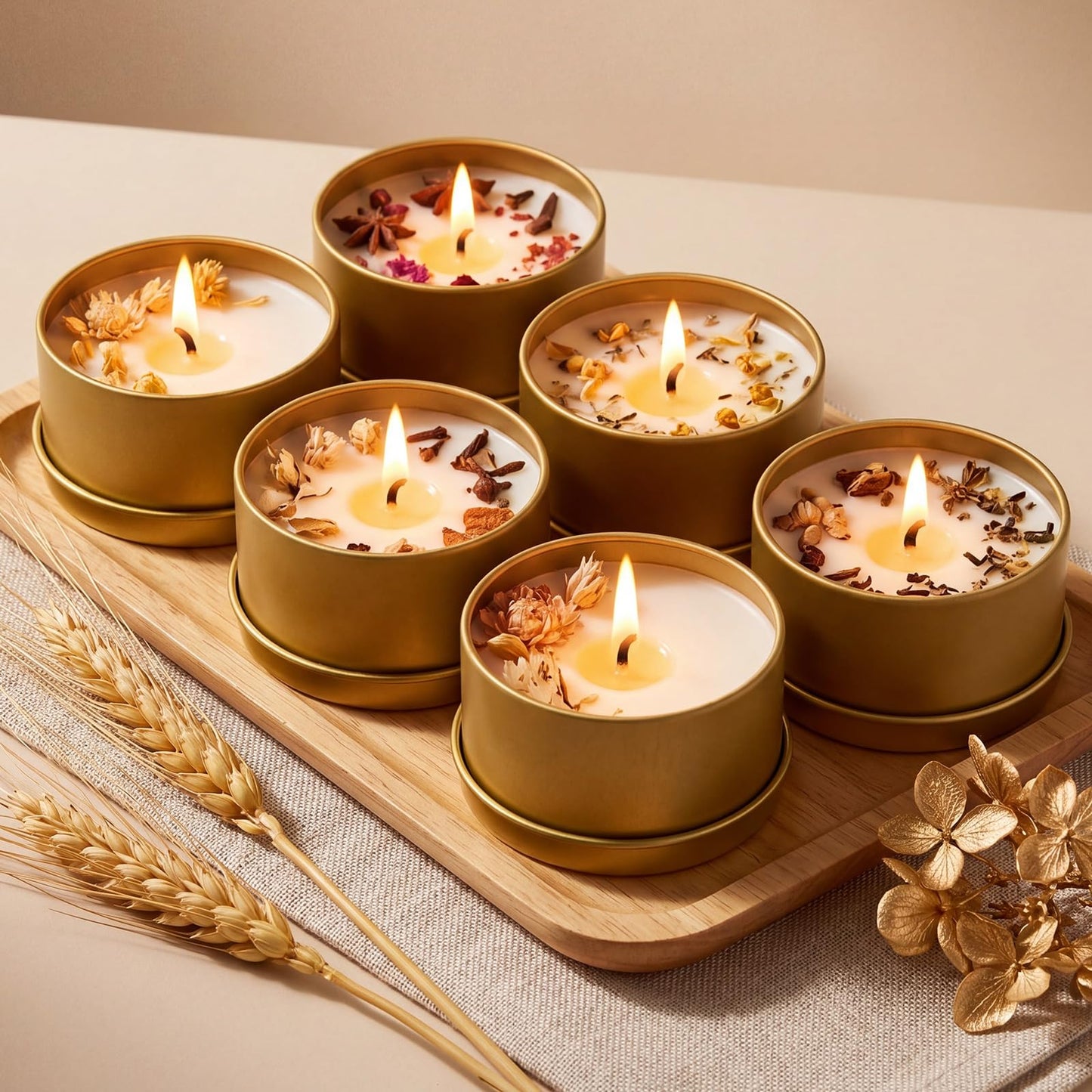 Suclain 100 Pack Gold Candle Jars for Making Candles Bulk, 3oz Mini Empty Candle Tins with Lids Heatproof Tinplate Metal Candles Containers for DIY Making, Arts & Crafts, Sample Storage, Party Gifts