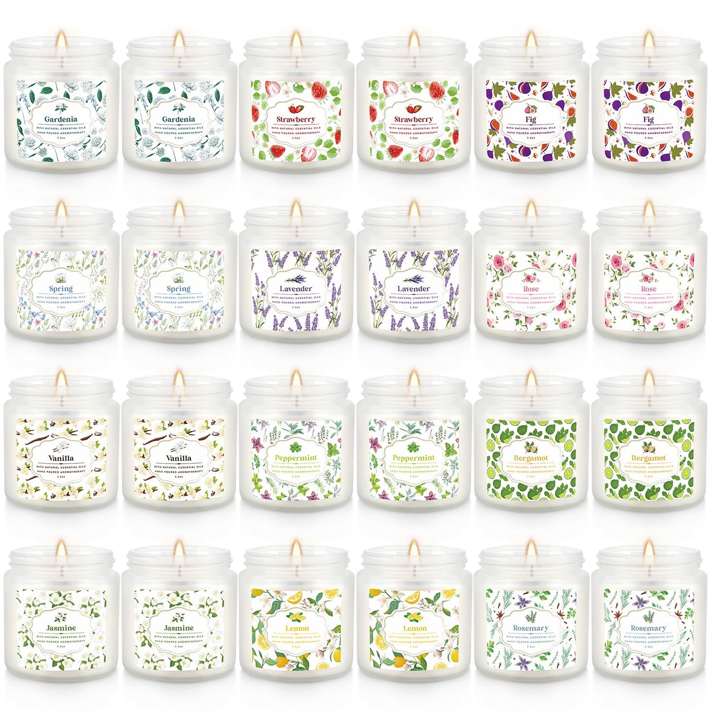 24 Pack Candles for Home Scented Aromatherapy Candles Gifts Set for Women, Natural Soy Wax Candle, 3.5 oz Long Lasting Candles, Birthday, Valentine, Christmas, Anniversary Present