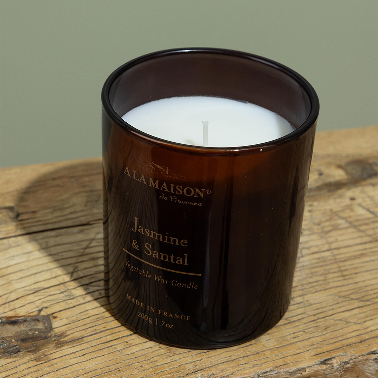 A LA MAISON Scented Candle - Natural Candle with Cotton Wick in Luxury Amber Glass – Clean Burn, Made in France, 7oz (Fresh Mint & Verveine, 7oz)