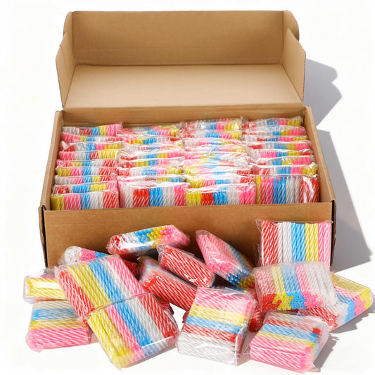 Lounsweer 20 Pack (1400 Count) Bulk Spiral Birthday Candles Multicolored Birthday Candles for Cake or Cupcake Party Celebration