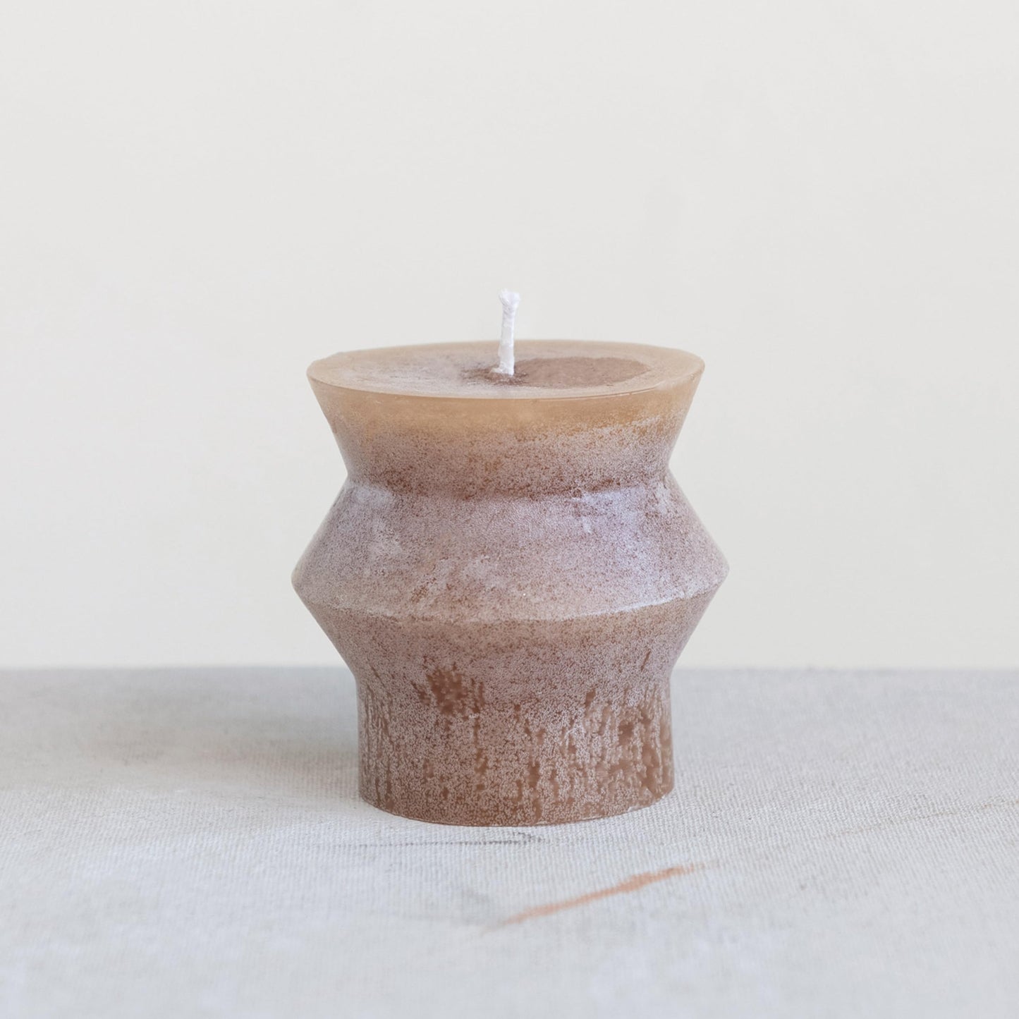Creative Co-Op Unscented Totem Pillar Candle, Cappuccino