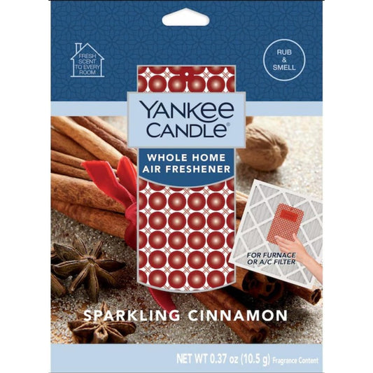 Yankee Candle Whole Home Air Freshener, Long Lasting Odor Eliminating Fragrance for Home, Continuous Room Freshener, Sparkling Cinnamon (Pack of 1)