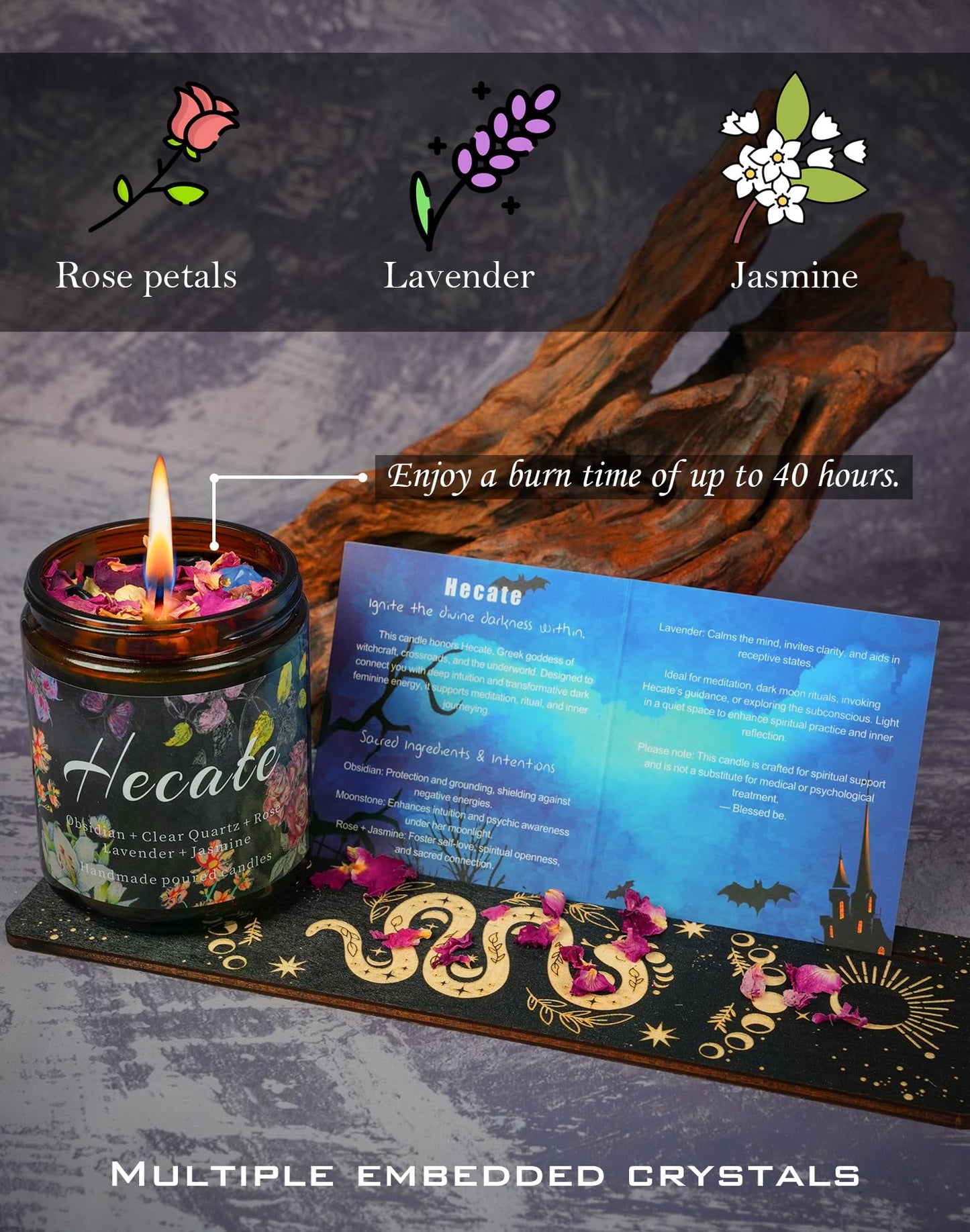 Hecate Scented Candle, Altar, Lavender Devotional Candle, Incense, Meditation, Rituals, Large Votive. (Hecate)