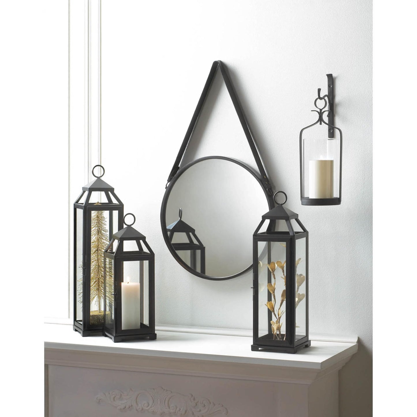 Zingz & Thingz Romantic Metal Wall Sconce Candle Holder, 5x5.625x16, Hanging Hurricane