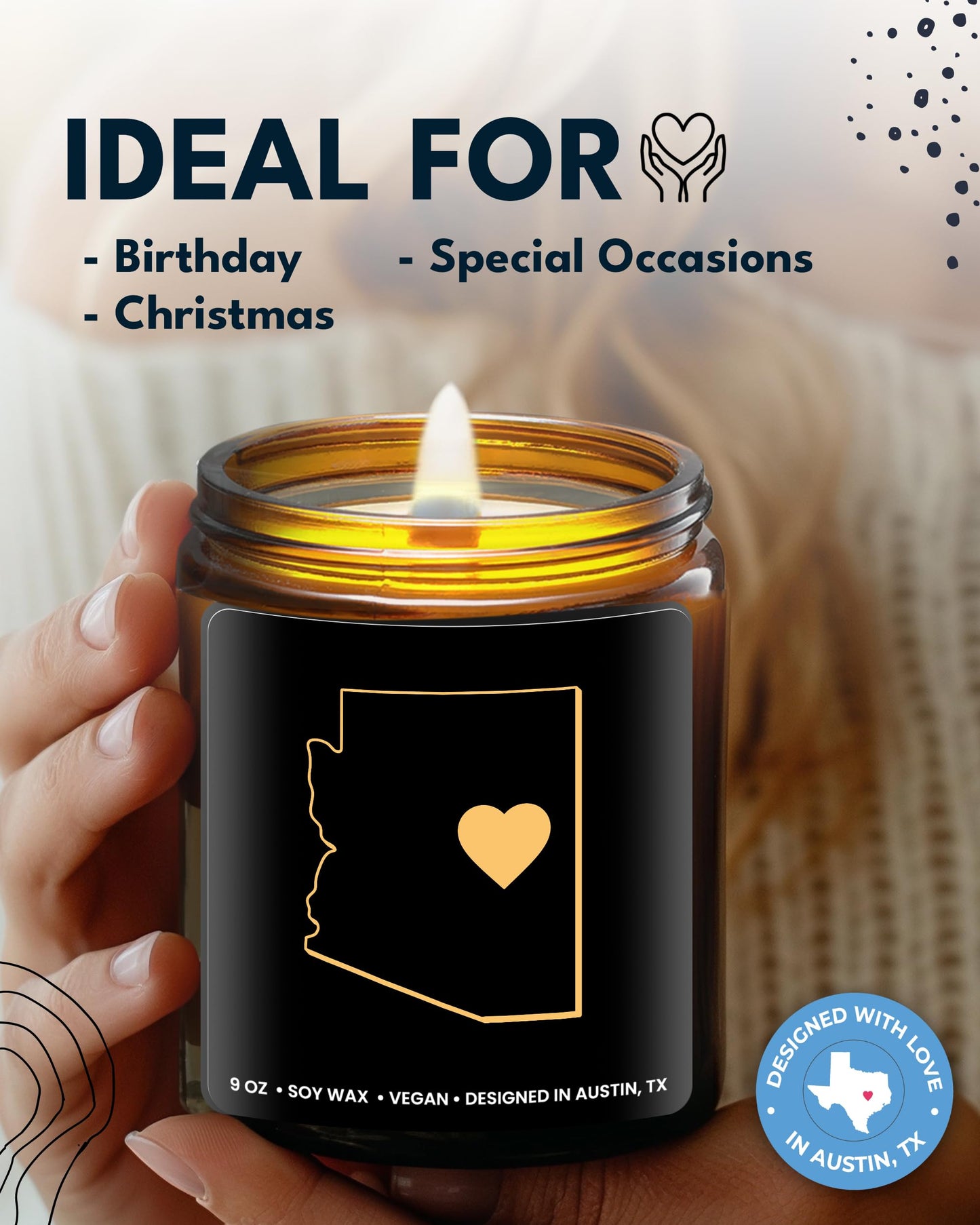 Arizona Candle, Unique Arizona Themed Gifts for Men and Women, Best State Souvenir Gifts for Moving Away, Thoughtful Home Sick Presents, Ideal for Birthday, Christmas, Graduation, Gift Ready