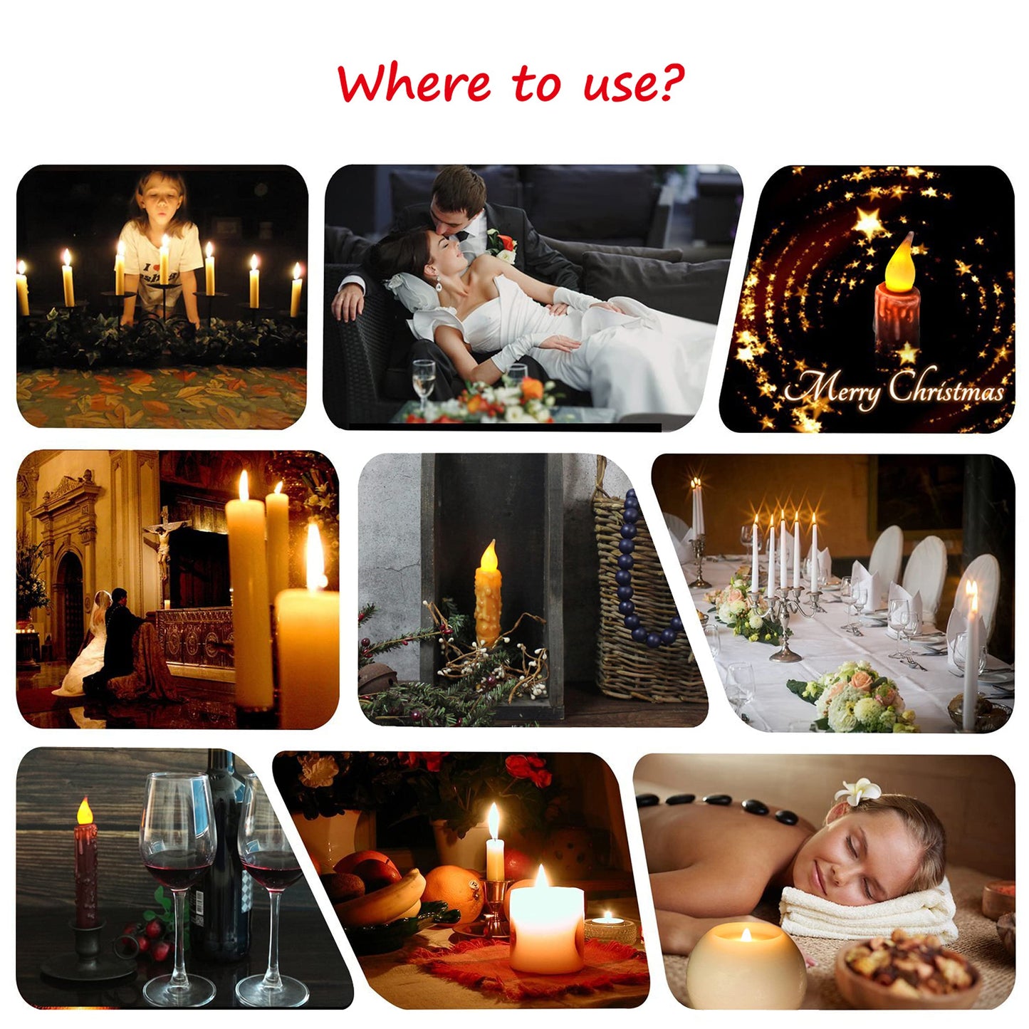 CVHOMEDECO. Real Wax Hand Dipped Battery Operated LED Timer Taper Candles Rustic Primitive Flameless Lights Decor, 4-3/4 Inch, Orange, 6 PCS in a Package