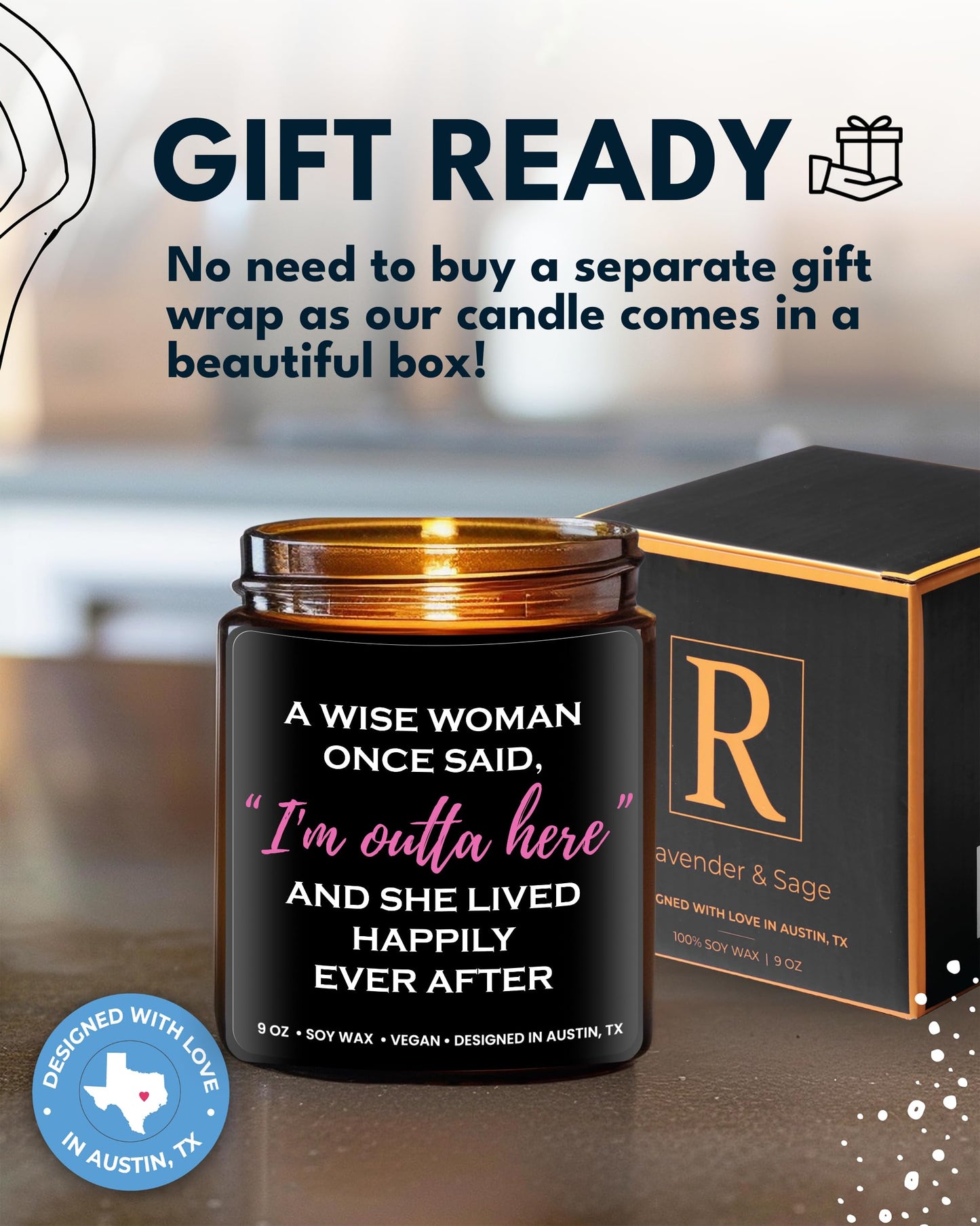 Funny Divorce Candle, Cool Retirement and Divorce Gifts for Women, Best Gift for Women, Unique Farewell Presents for Colleagues Coworker Teacher, Happy Retirement Ideas for Her