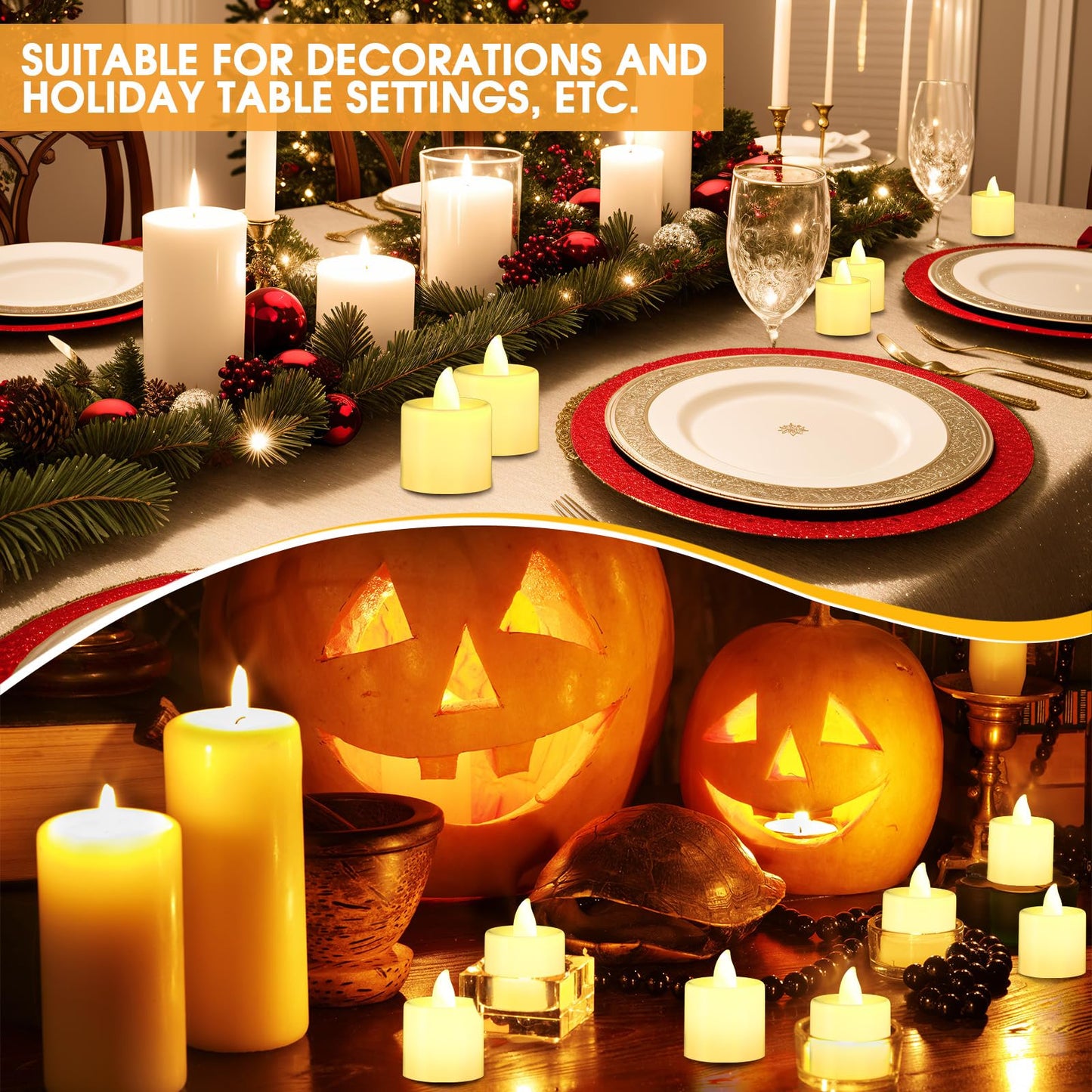 Coume 72 Pack Flameless Tea Light Candle Wedding Flameless Flickering LED Battery Operated Candle for Sweetest Day Anniversary Romantic Night Honeymoon Table Decor(Warmer)