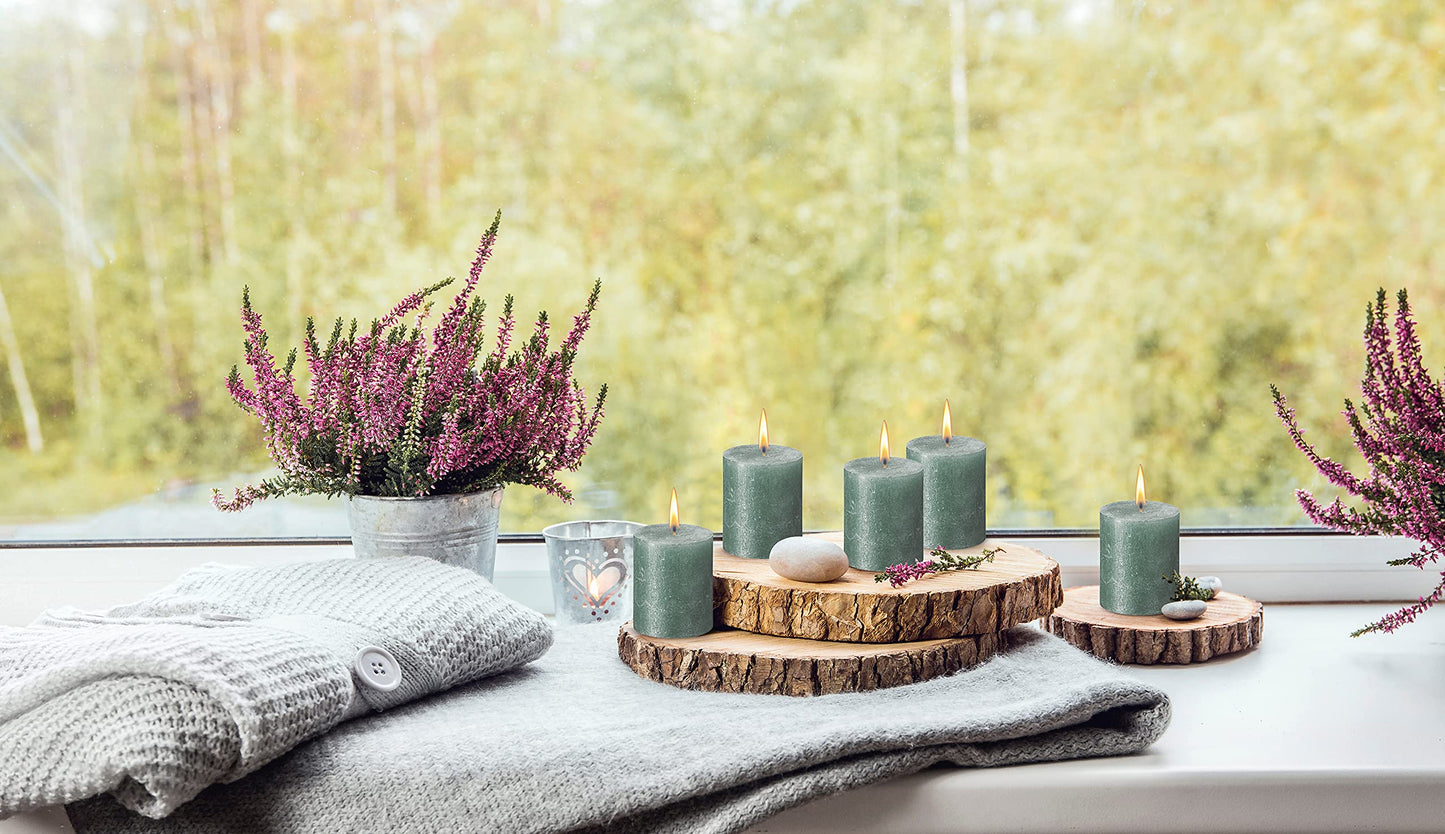 BOLSIUS Oxid Blue Shimmer Metallic Pillar Candles 4 Pack - 2.75 X 3.25 Inches - Premium European Quality - Includes Natural Plant-Based Wax - Unscented Dripless Smokeless 35 Hour Wedding Candles