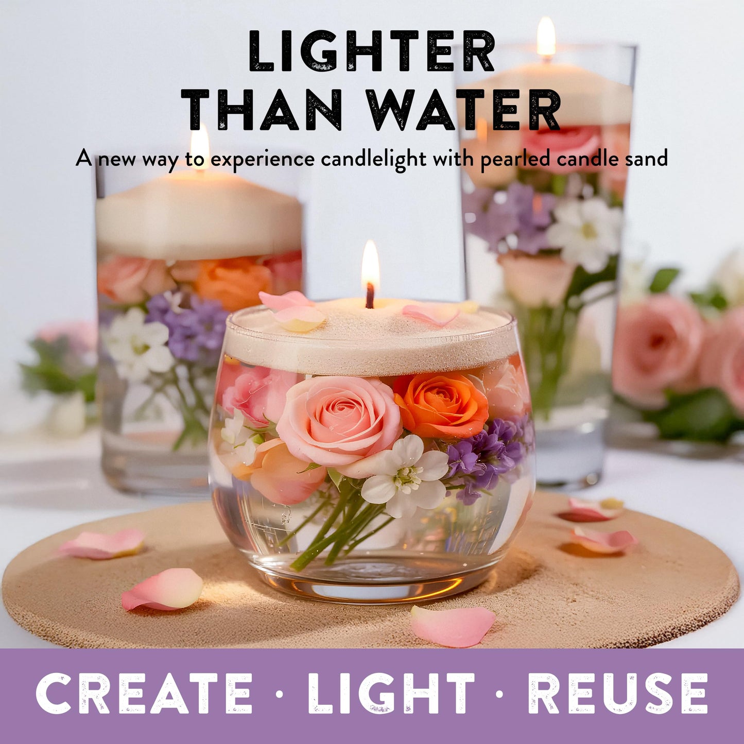 LIVINVIBE Pearled Candle Sand 10.5 oz (300g) – Lavender Serenity Scented Candle, Purple Color, Relaxing Aromatherapy, Home Decor, Stress Relief, Long-Lasting Burn