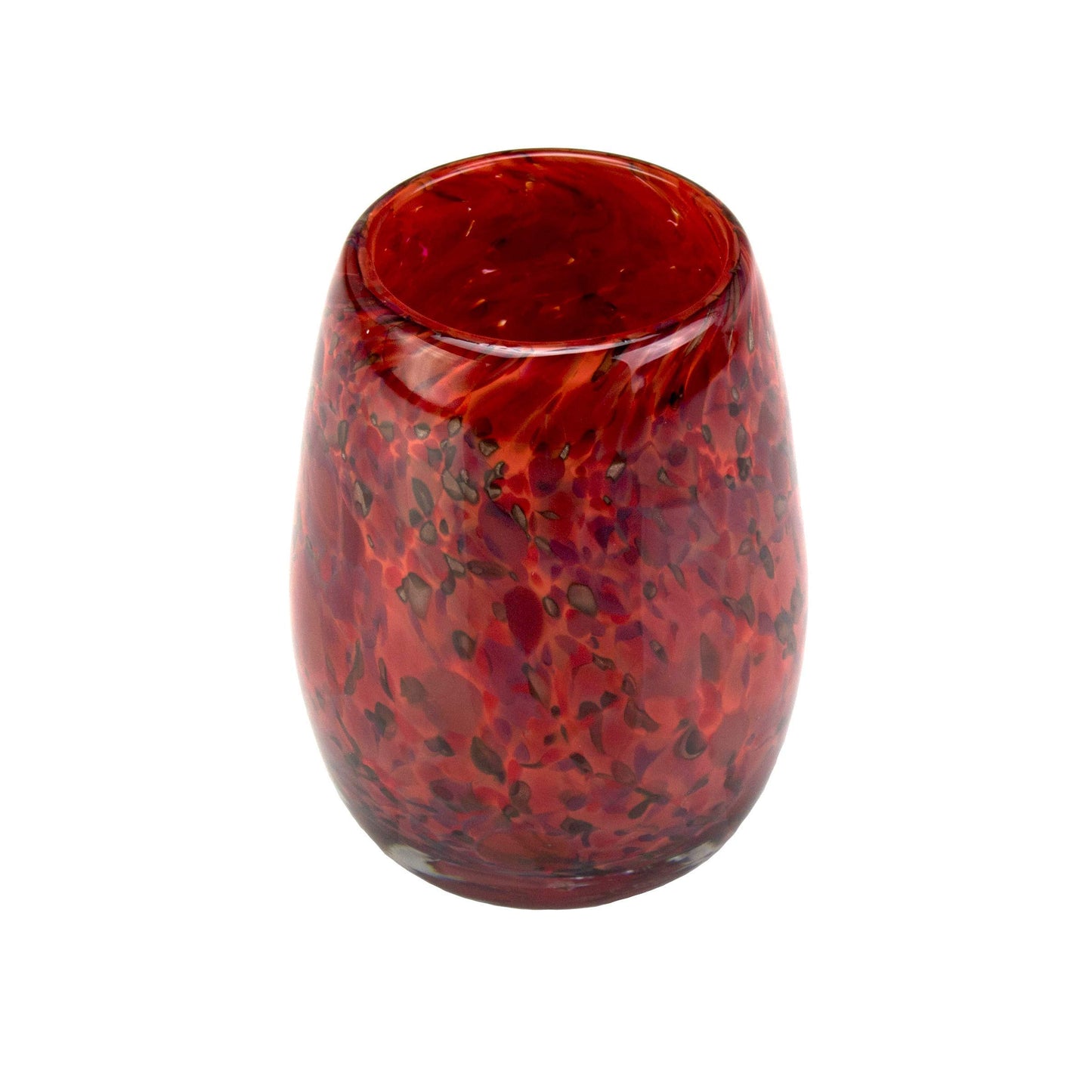 Totally Blown Glassworks Votive Candle Holder, Tea-Light, Handmade Blown Glass, Accent Vase, Centerpiece, Home Decor, Artist Dehanna Jones, Seattle, WA. (Red-Red Wine)