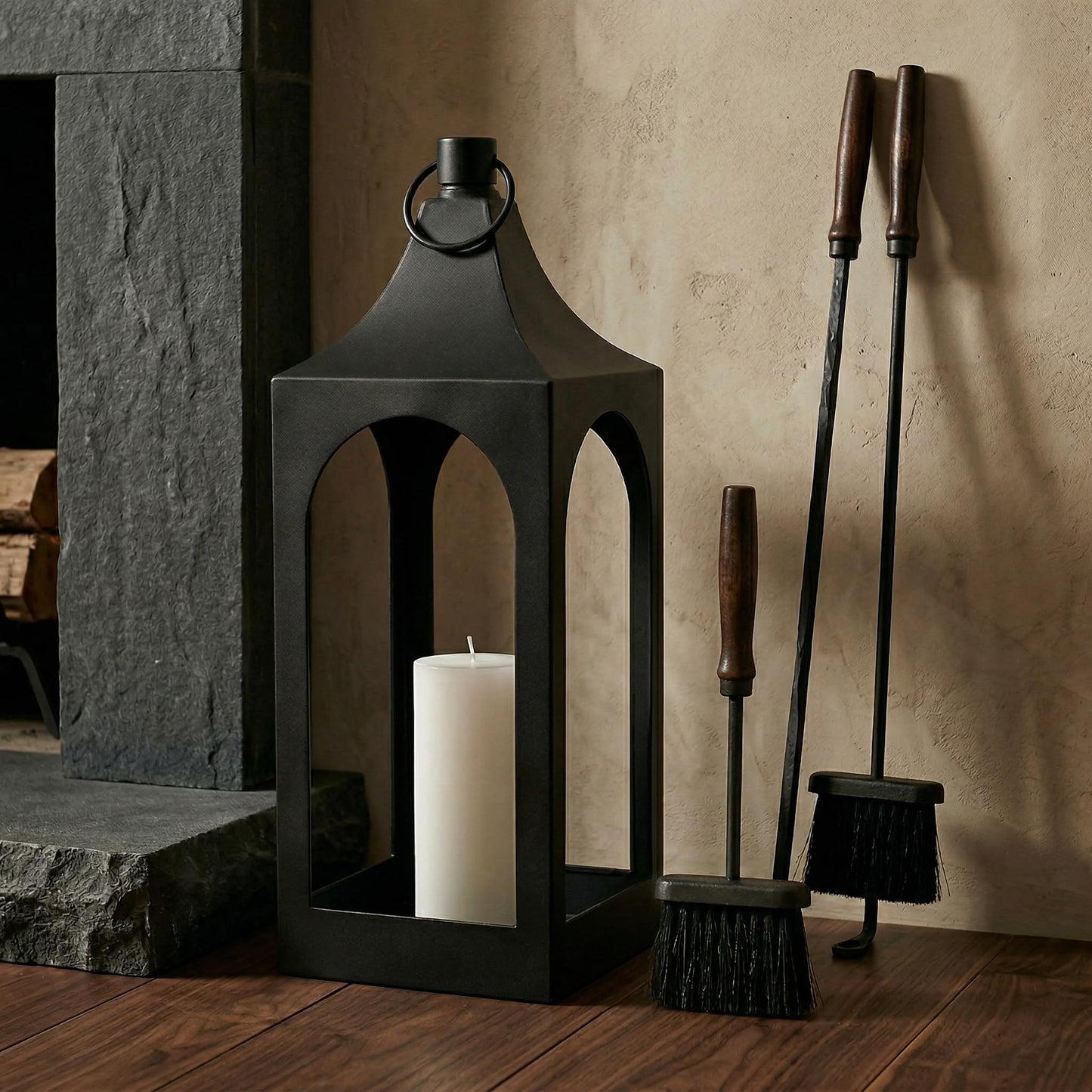 MOZEAL 15" Medium Grace Spire Hanging Lantern - Black Heavy Metal No Glass - Rust-Resistant, in/Out Use, for Centerpieces/Tables/Shelves/Hooks - Vers Event/Home - Vintage Holder for Pillar/LED Lights