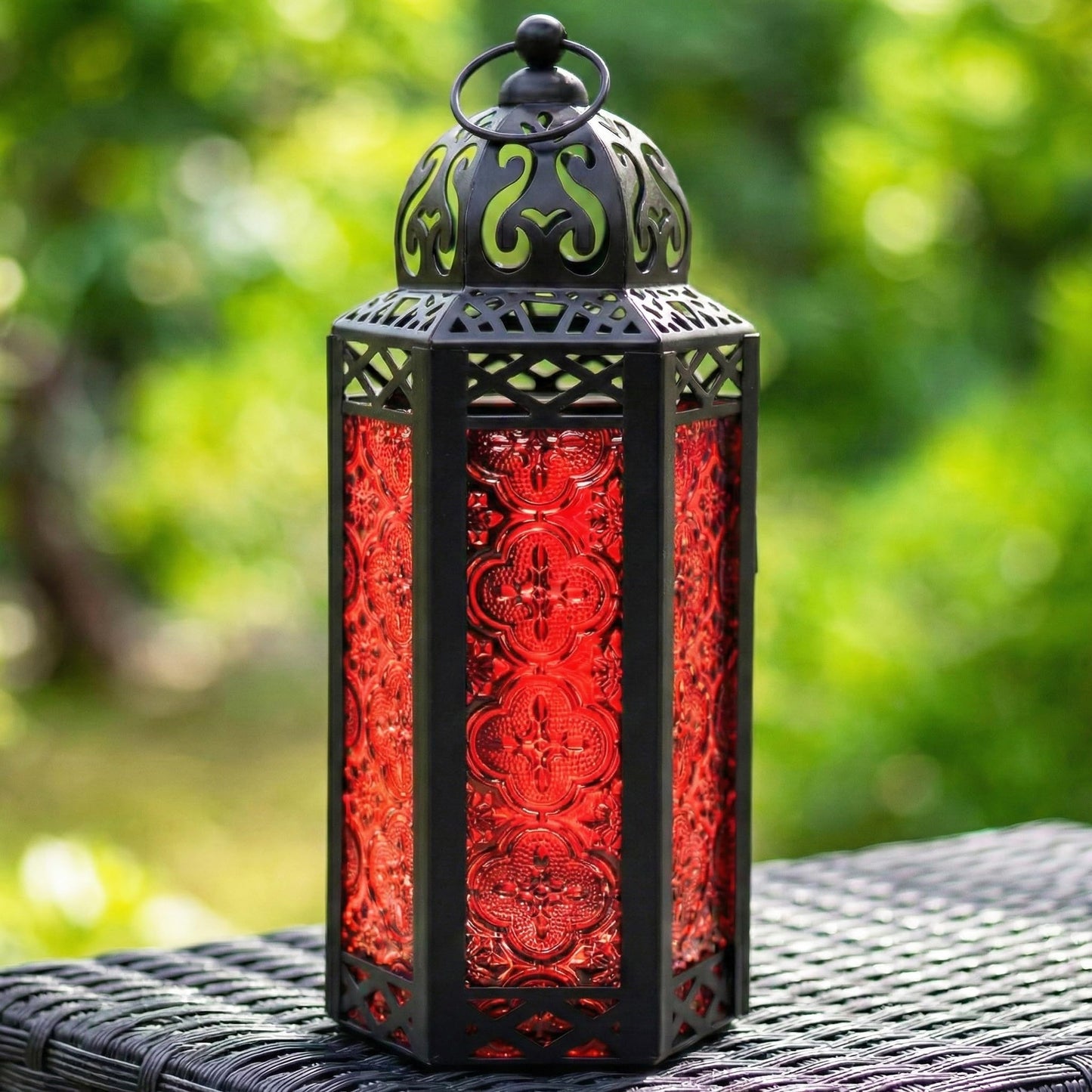 Vela Lanterns Candle Holder, Gothic Dark Academia Decor, Red Moroccan Lantern, Turkish Lamp, Whimsigoth Medieval Goth Accents, Hanging Centerpiece, Vampire Home Bathroom Decoration, Medium, 2-Pack
