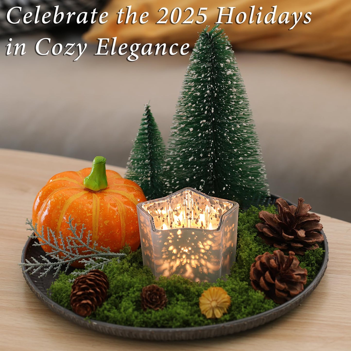 Letine 8pc Frosted White Star Tea Light Candle Holders - Mercury Glass Votive Holders for Wedding, Diwali, Fall & Holiday Decor - Elegant Starlight Vessels (2.44" Height, 1.45" Base)