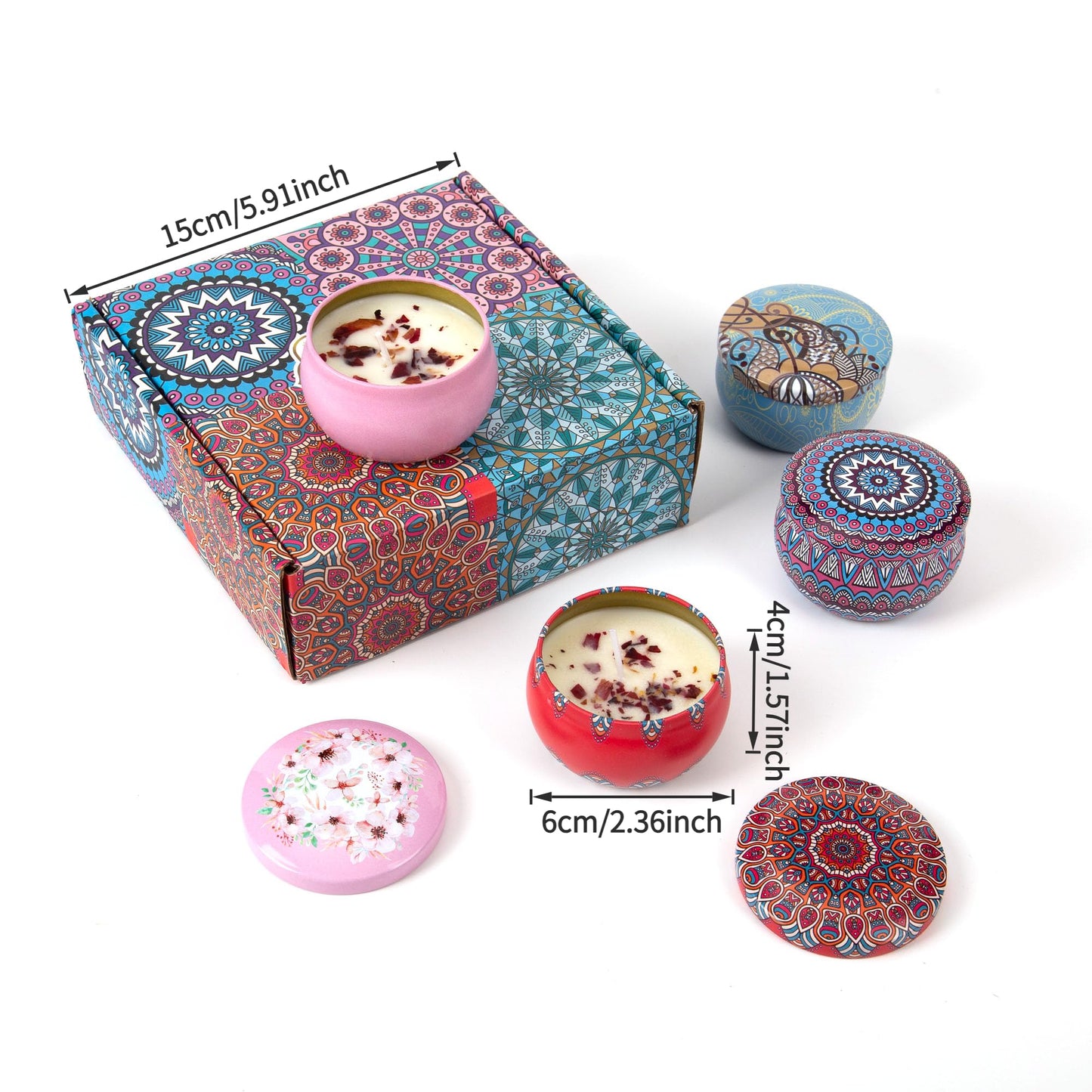 Scented Candles Gift Set, Natural Soy Candles Non Toxic, 4 Pack