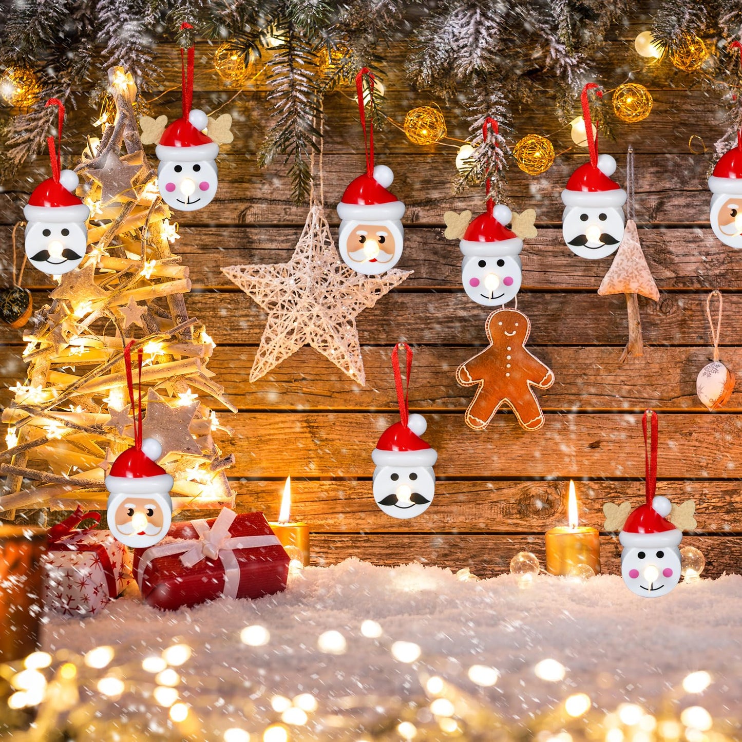 Wondise Snowman Battery Operated Flameless Tealight, 6H Timer LED Candles - 12 Pack for Christmas Dating Wedding Decorations