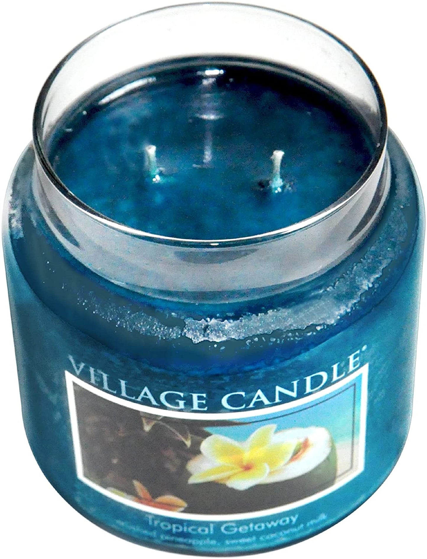 Village Candle Tropical Getaway, Large Apothecary Jar, Scented Candle, 21.25 oz.