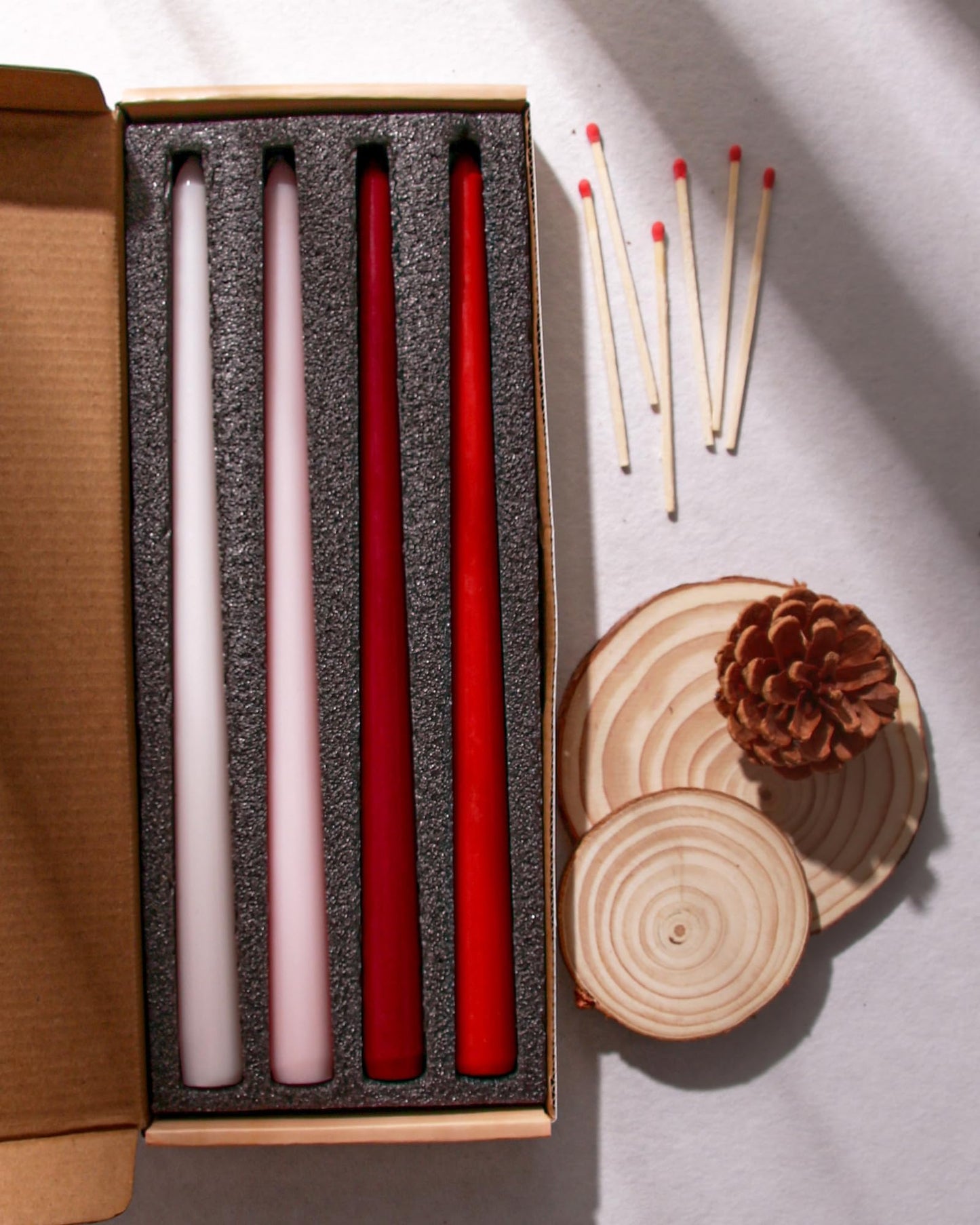 Viyffo 12 Inch Red Taper Candles 4 Pack Unscented Smokeless Long Tall Tapered Candles for Candlesticks Sticks Wedding Home Decor Dinner