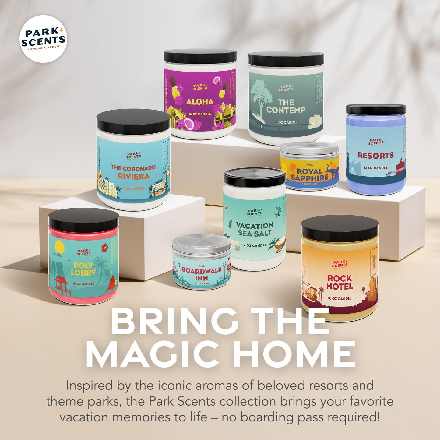 Park Scents Resorts – Floridian Theme Park Luxury Hotel Candle – Clover, Aloe, Citrus & Daisy Scented Candles for Home – 8oz Vegan Soy Wax Blend, Birthday Gifts for Women, Hostess, Sister, Best Friend