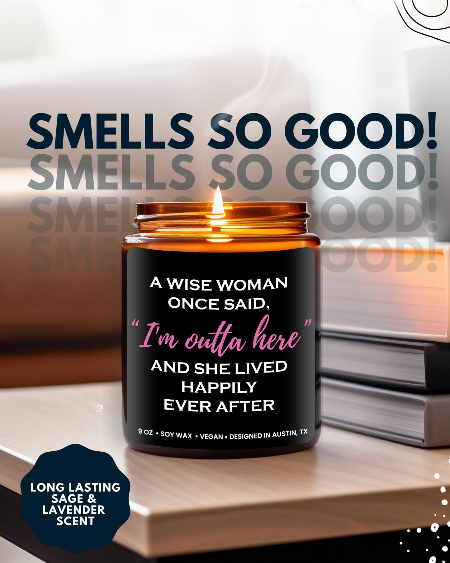 Funny Divorce Candle, Cool Retirement and Divorce Gifts for Women, Best Gift for Women, Unique Farewell Presents for Colleagues Coworker Teacher, Happy Retirement Ideas for Her