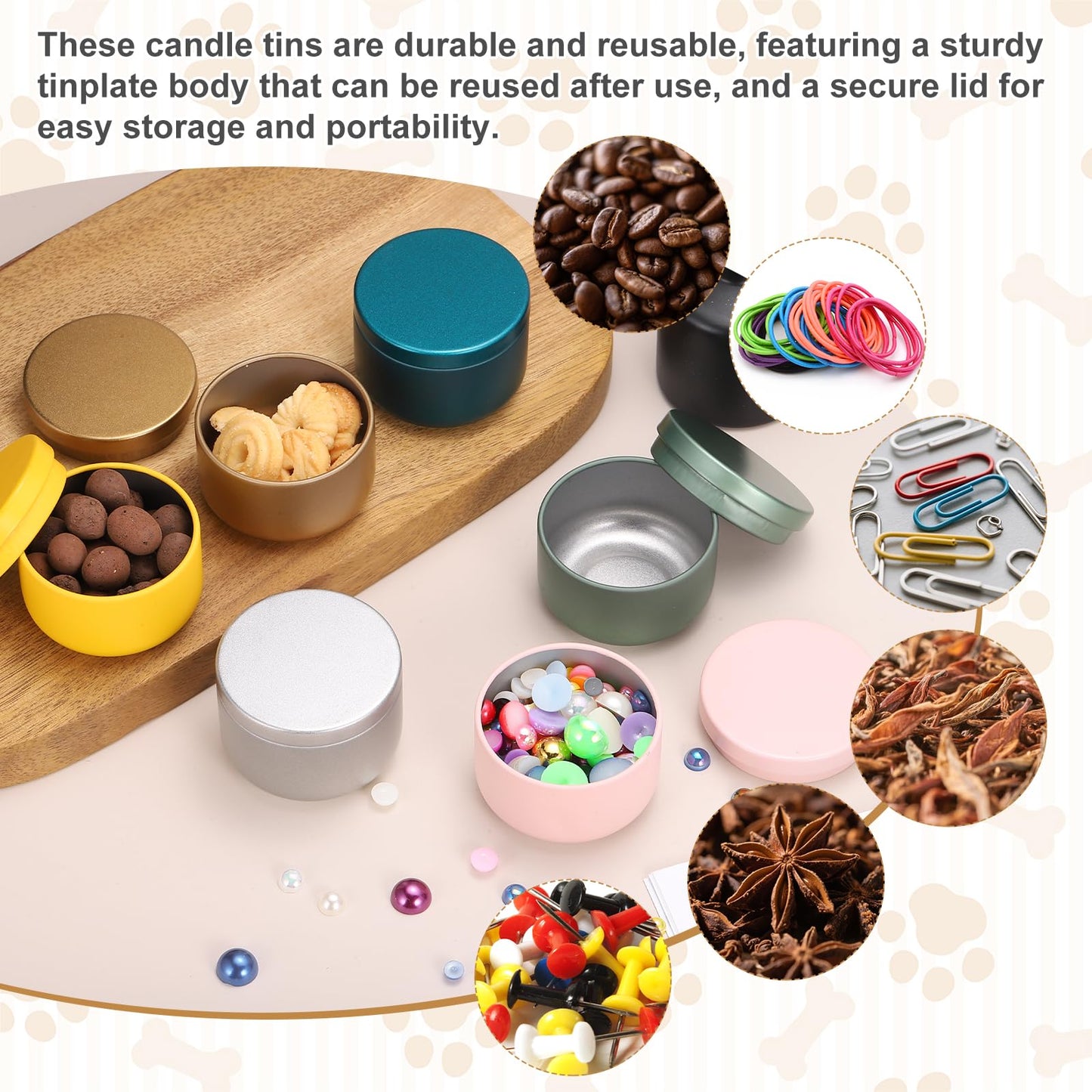 MECCANIXITY 3oz Candle Tins, 12pcs Metal Candle Tins Jars with Lids Round Empty Tin Can Containers Bulk for Storage Tea and Making DIY Arts Crafts Christmas Gifts, White