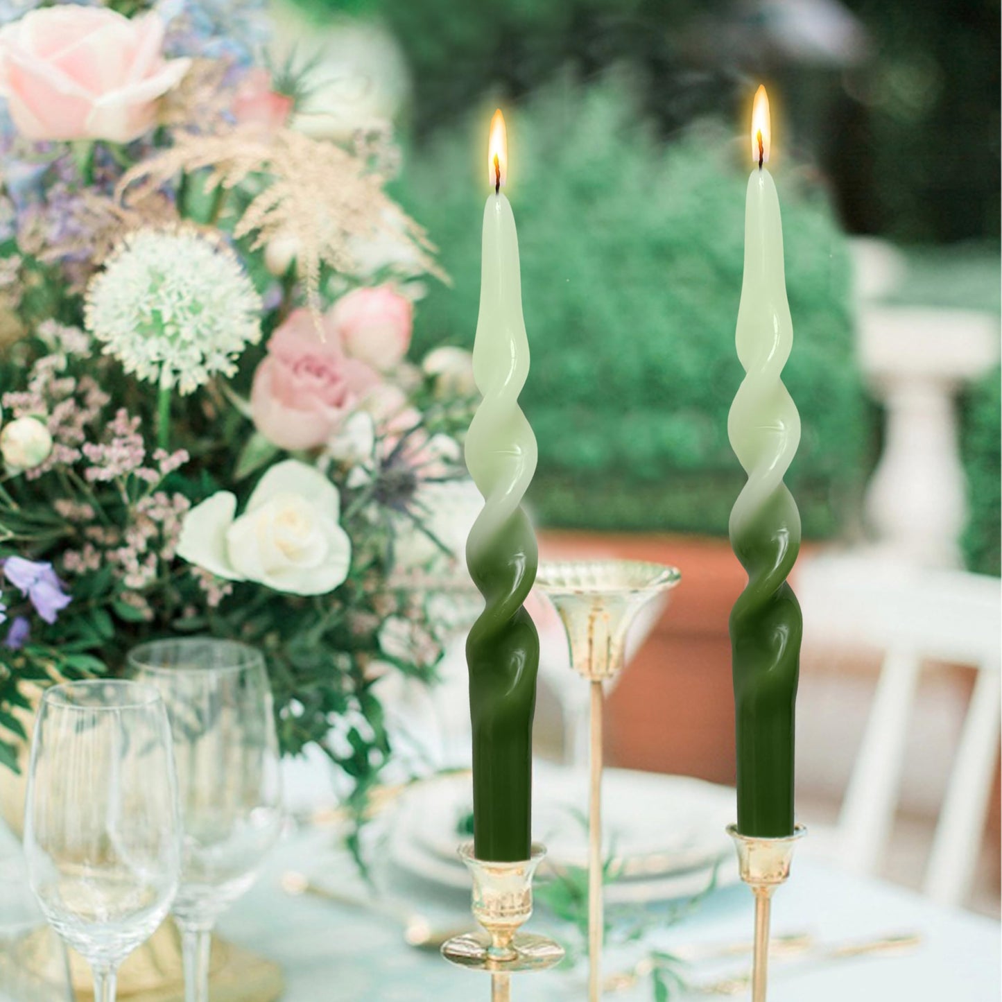 Spiral Taper Candle Twisted Candlestick 10 Inches Colored Candle Stick Unscented Candles Tall Smokeless Candle for Home Holiday Wedding Party Celebration Anniversary
