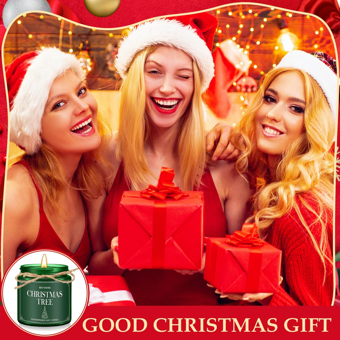 MTLEE 6 Pcs Christmas Candles Gifts Bulk Scented Candle Jars for Coworkers Women Aromatherapy Candles for Home Xmas Birthday Gifts Yoga(Stylish Color)