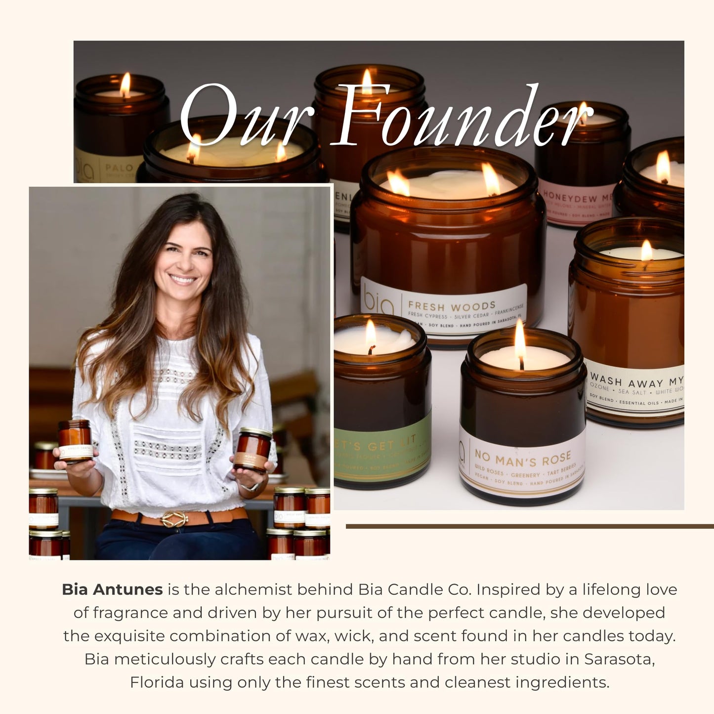 Bia Candle Co. No Man's Rose Candle, Fresh Rose Berry Moss Soy Candle, Green Apple, Perfume-Inspired, Hand Poured USA, High Fragrance Load, Lead-Free Wick, Reusable Glass Jar, Woman-Owned, 7 oz