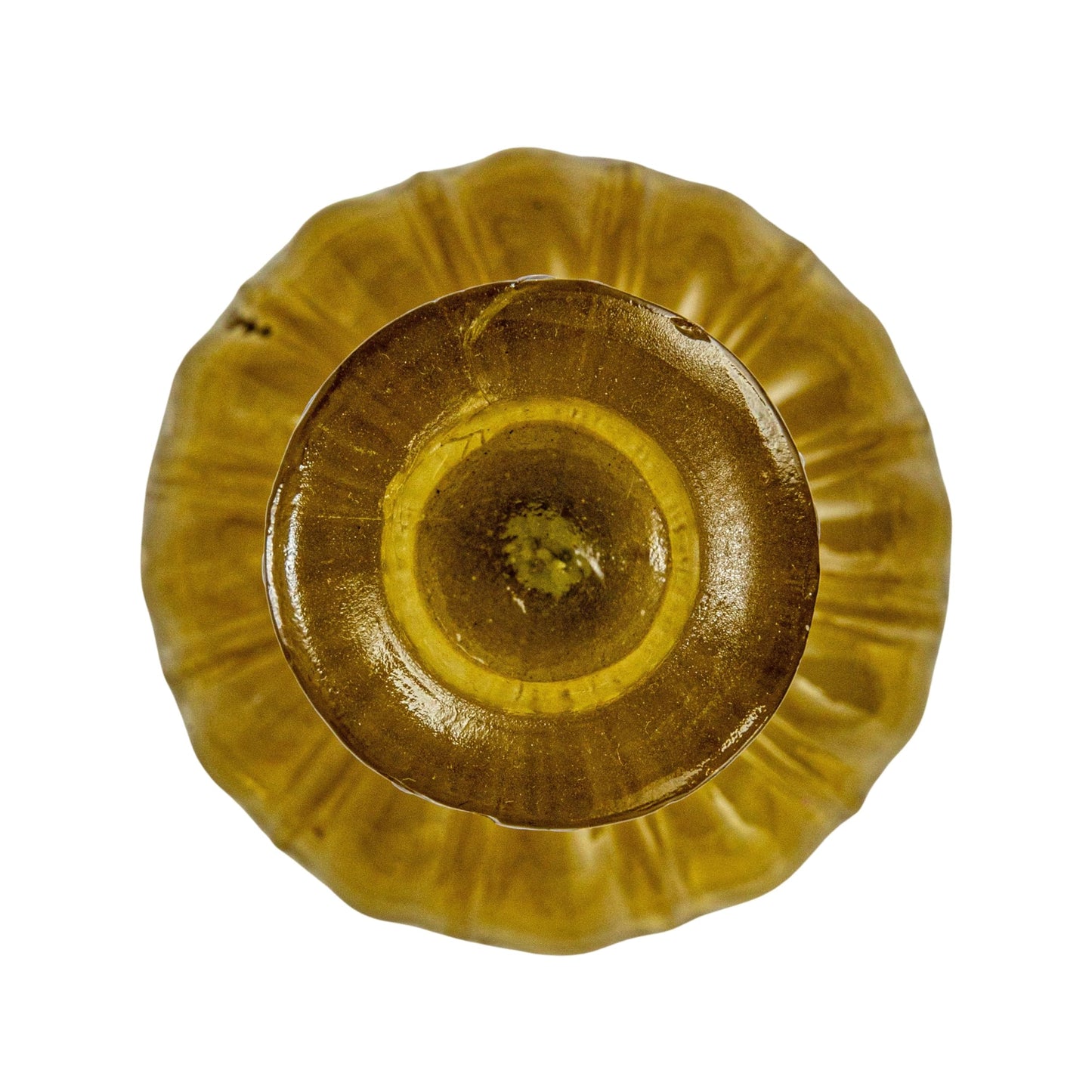 Creative Co-Op Tall Embossed Reclaimed Glass Taper Holder, Chartreuse