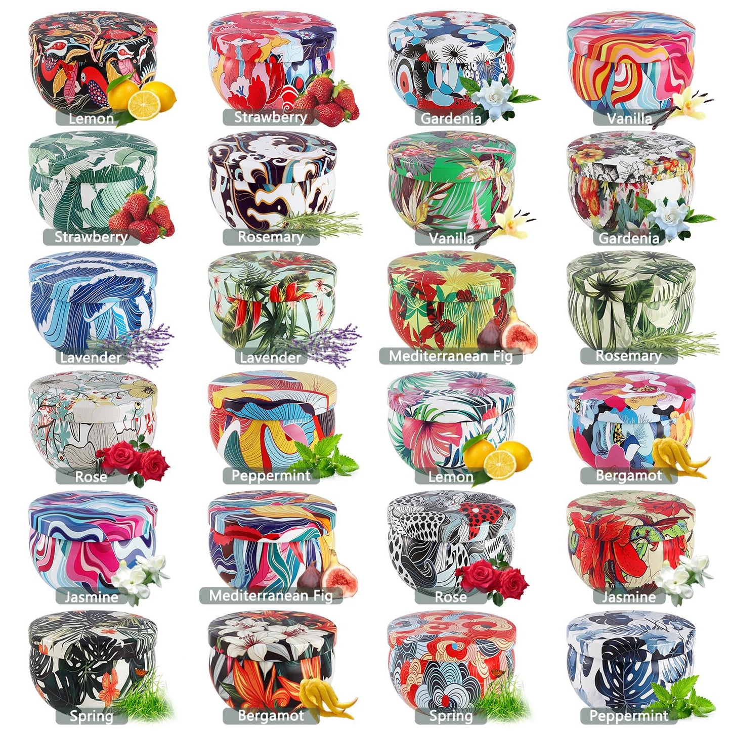 YOROXRG 24Pack Scented Candles, Soy Wax Travel Tin Jar Candles, Aromatherapy Candles for Home 2.5 OZ for Mom for Christmas, Birthday, Thanksgiving, Mother's Day, Valentine's Day