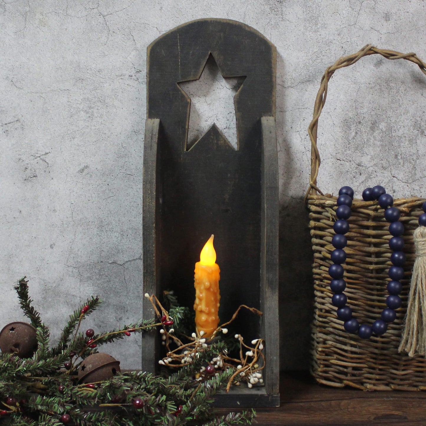 CVHOMEDECO. Real Wax Hand Dipped Battery Operated LED Timer Taper Candles Rustic Primitive Flameless Lights Decor, 4-3/4 Inch, Orange, 6 PCS in a Package