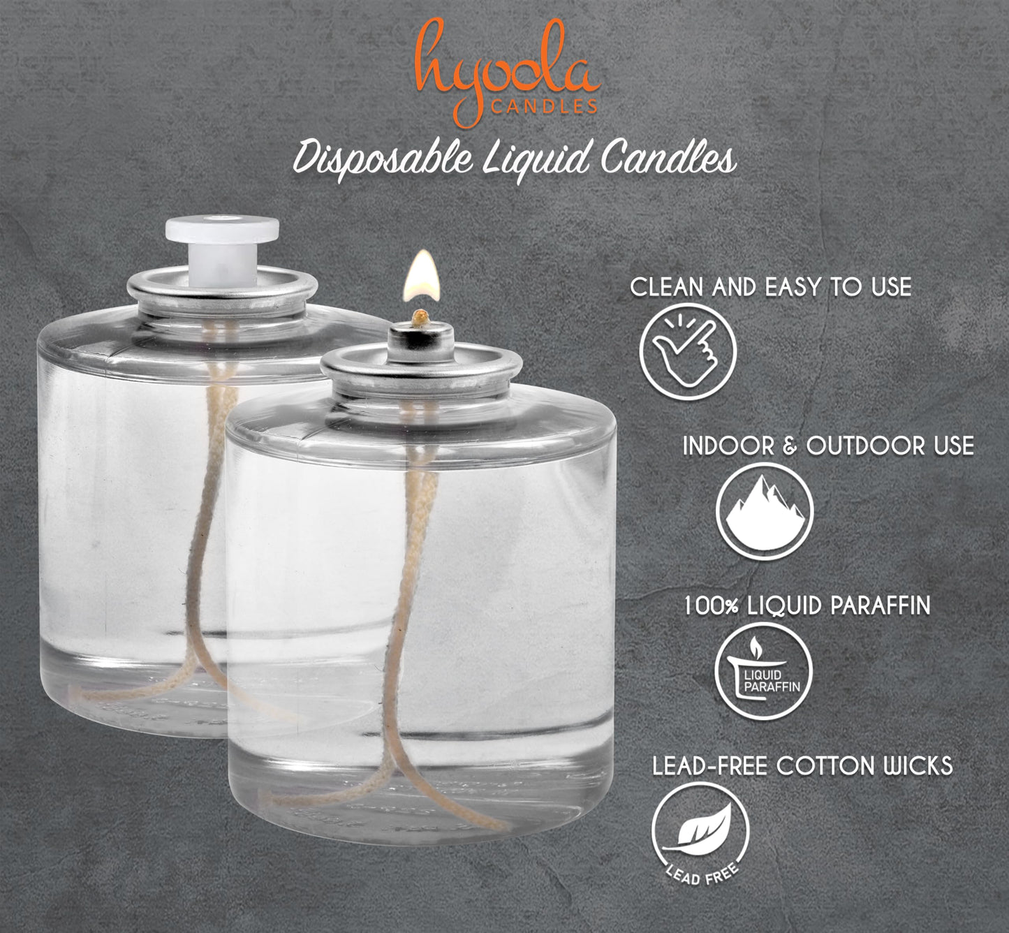 Hyoola 80 Hour Liquid Paraffin Long Burning Candles - 6 Pack - Survival and Emergency Candles