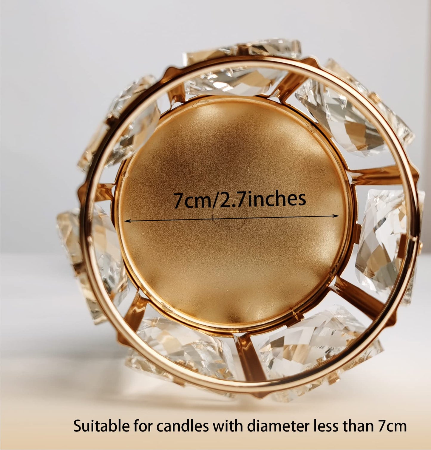 KEHAIL 3 Arms Crystal Candle Holders, Arch Candlestick Table Candelabras Centerpieces for Wedding, Dinning Room, Cabinet Ornaments, Home Decoration, Gift (3-arm Arched Set, Gold)