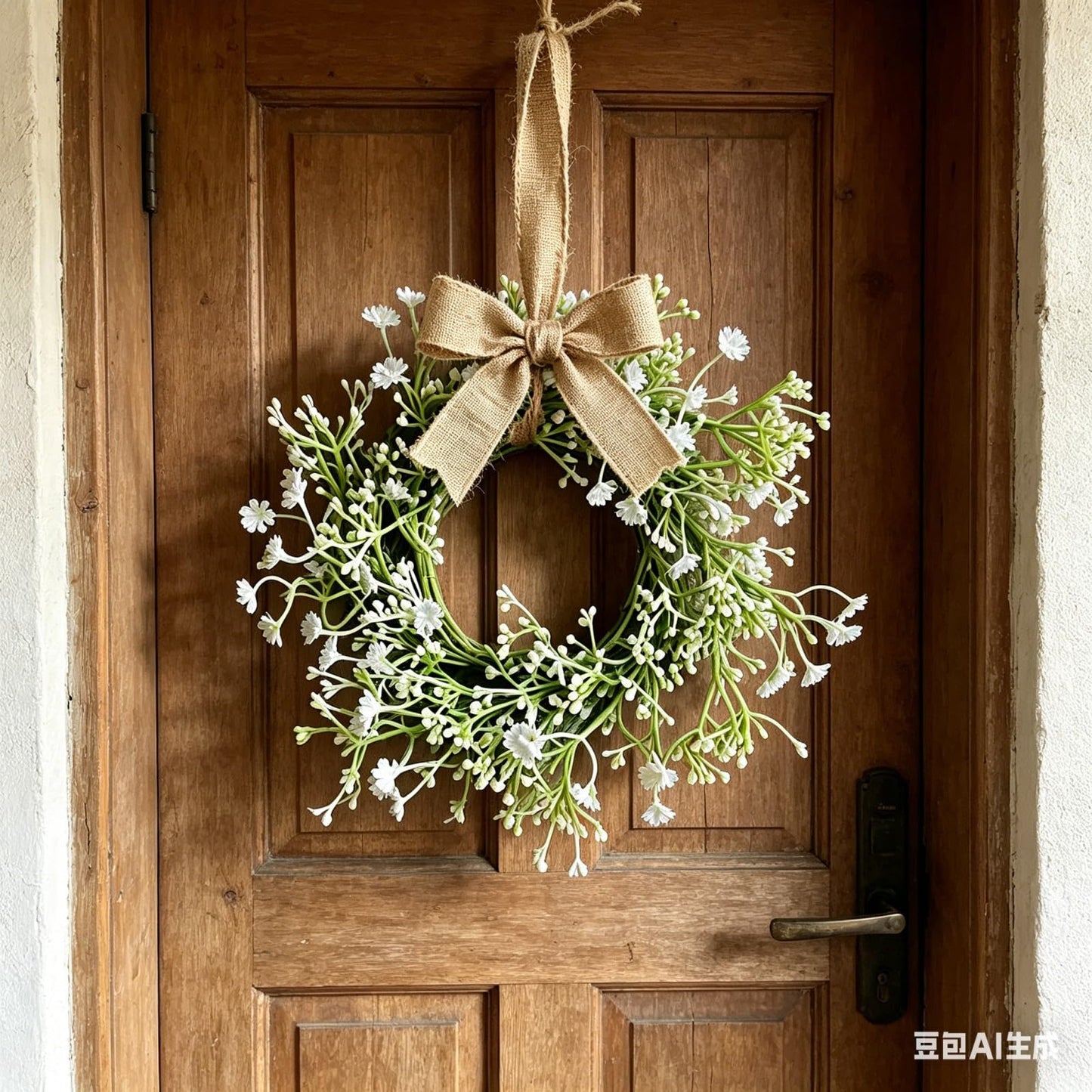 12 Pcs Mini Baby Breath Hanging Wreaths Gypsophila Candle Rings Pillar Holder Wreath Artificial Flower Spring Summer Floral Wreath for Wedding Farmhouse Porch Cabinets Table Decoration