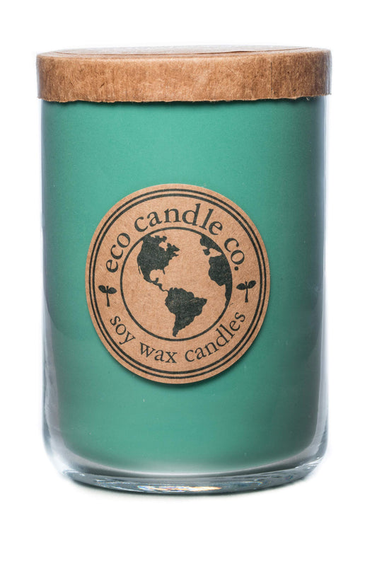 ECO CANDLE CO. Recycled Candle, Winter Wonderland, 26 oz. - Scents of Pine, Spruce, & Fir - 100% Soy Wax, No Lead, Kraft Paper Label & Lid, Hand Poured, Made from Midwest Grown Soybeans