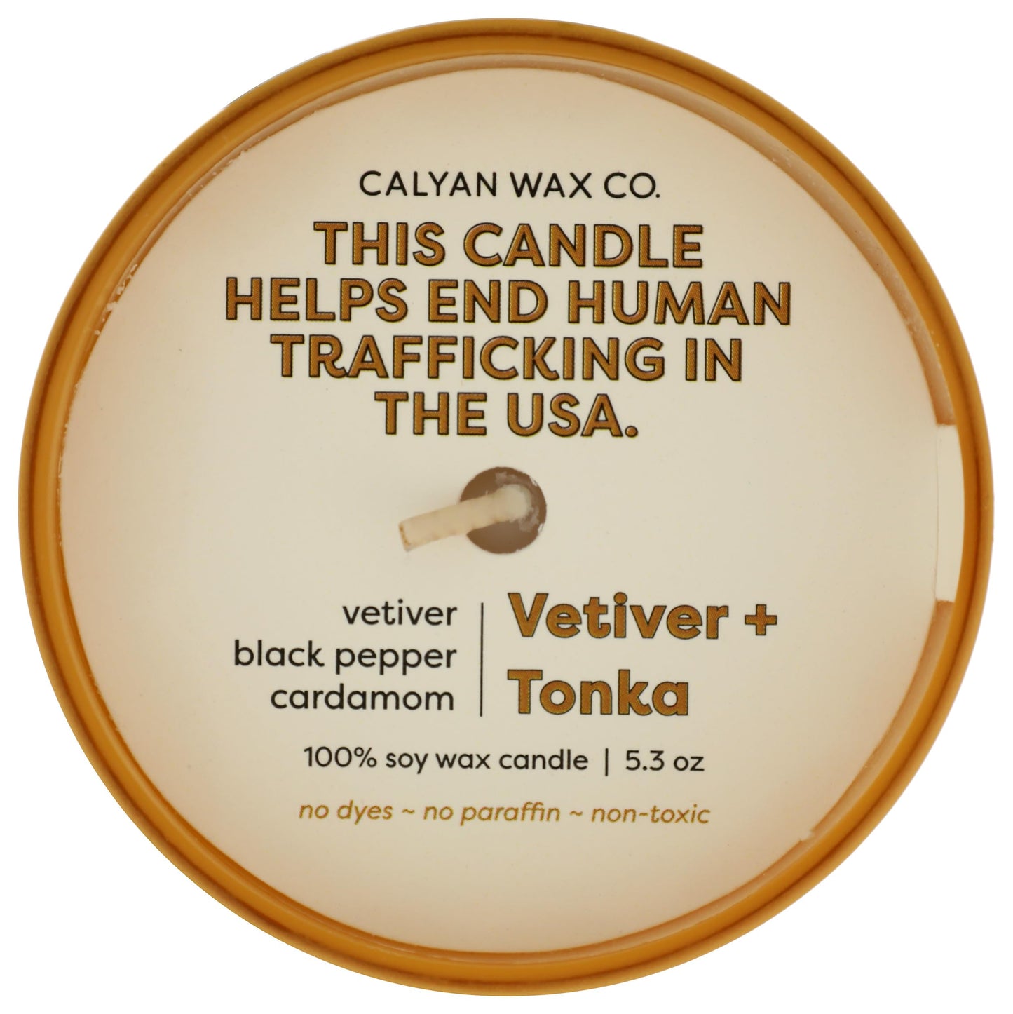 Calyan Wax Co., Candle Matte Gold Vetiver Tonka 5.3 Ounce