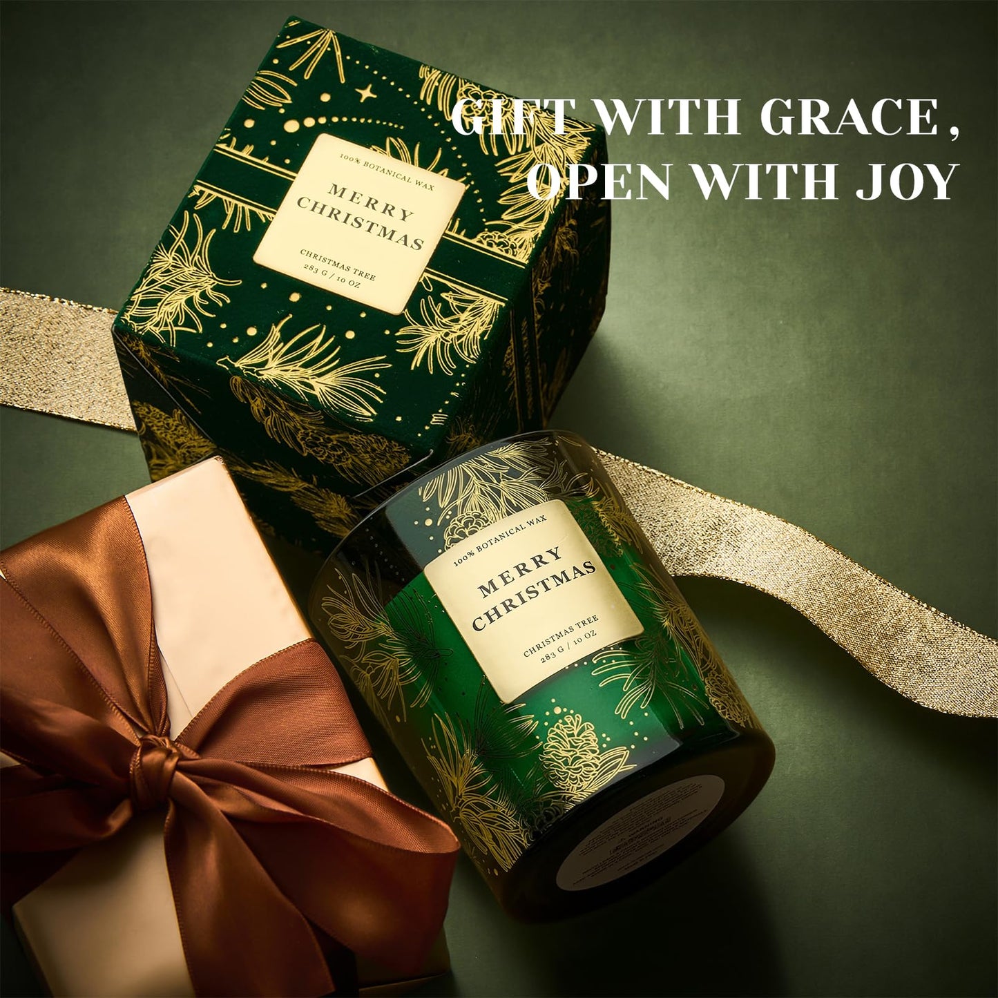 M&SENSE Holiday Scented Candle Gift for Women and Men - Christmas Tree, 10 oz Soy Wax, Birthday, Holiday, Christmas,New Year Gift