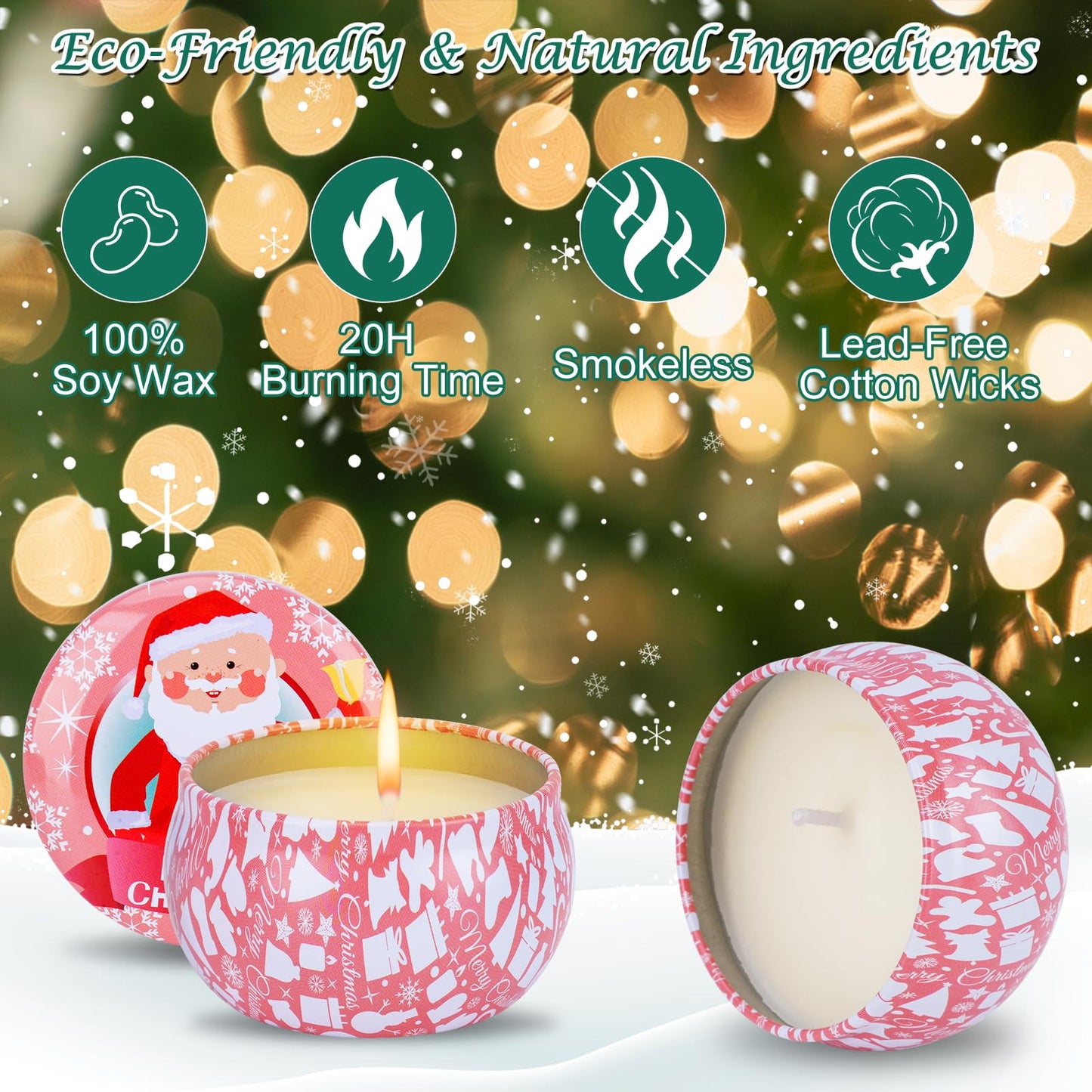 12PCS Christmas Scented Candles Gift for Women - Aromatherapy Candle for Home - 3.4oz Soy Wax Birthday Gifts for Mother, Friend, Wife, Sister, Xmas Decorations