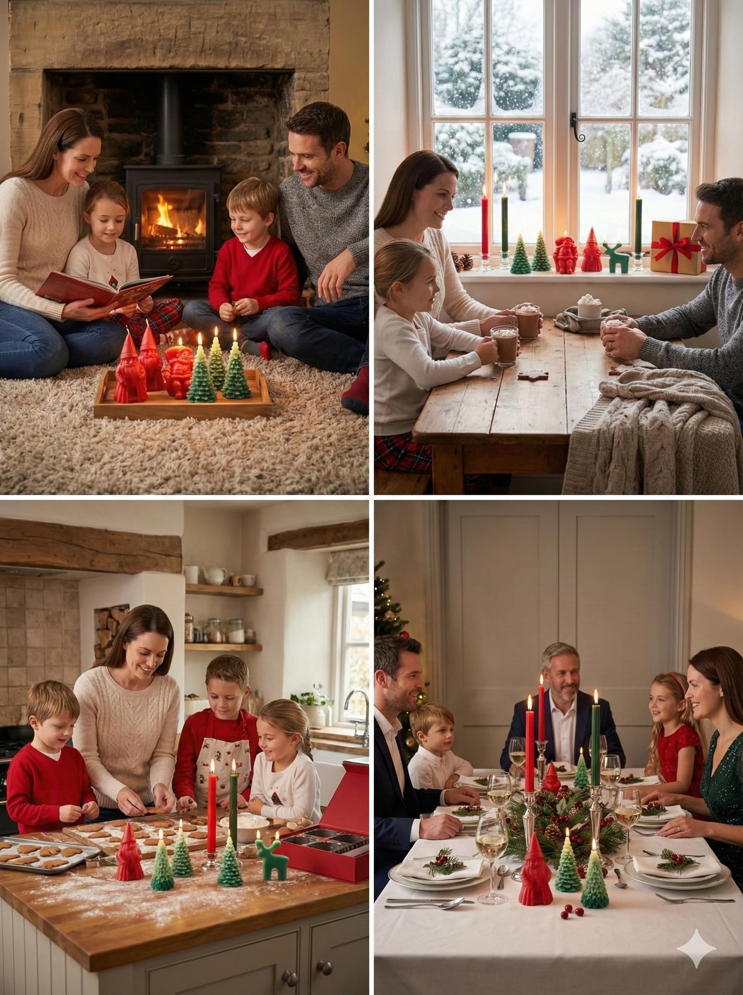 Hecate Magic Mall Christmas Candle Gift Set – 9 Highly Scented Festive Candles Including Santa, Trees, Deer, Cake & Ribbed Pillars | Luxury Holiday Gift Box with Surprise Santa Design (Pack of 1)