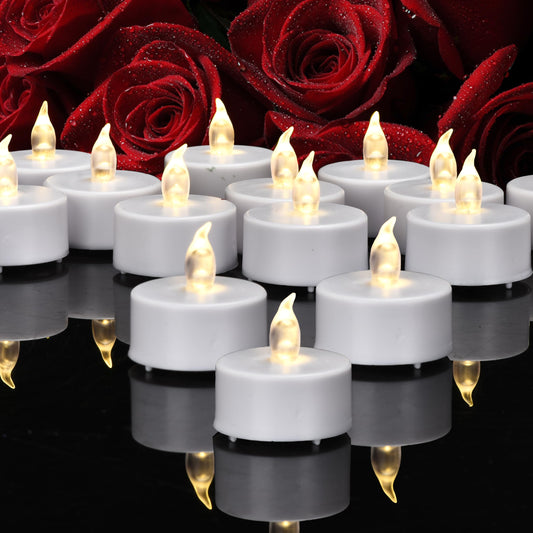 PILLOBOX Battery Operated Tea Lights Candles-100PACK Flameless Electric Candles LED Lamp Realistic and Bright Flickering Holiday Gift Long Lasting for Wedding Party Home Decoration (Warm White)