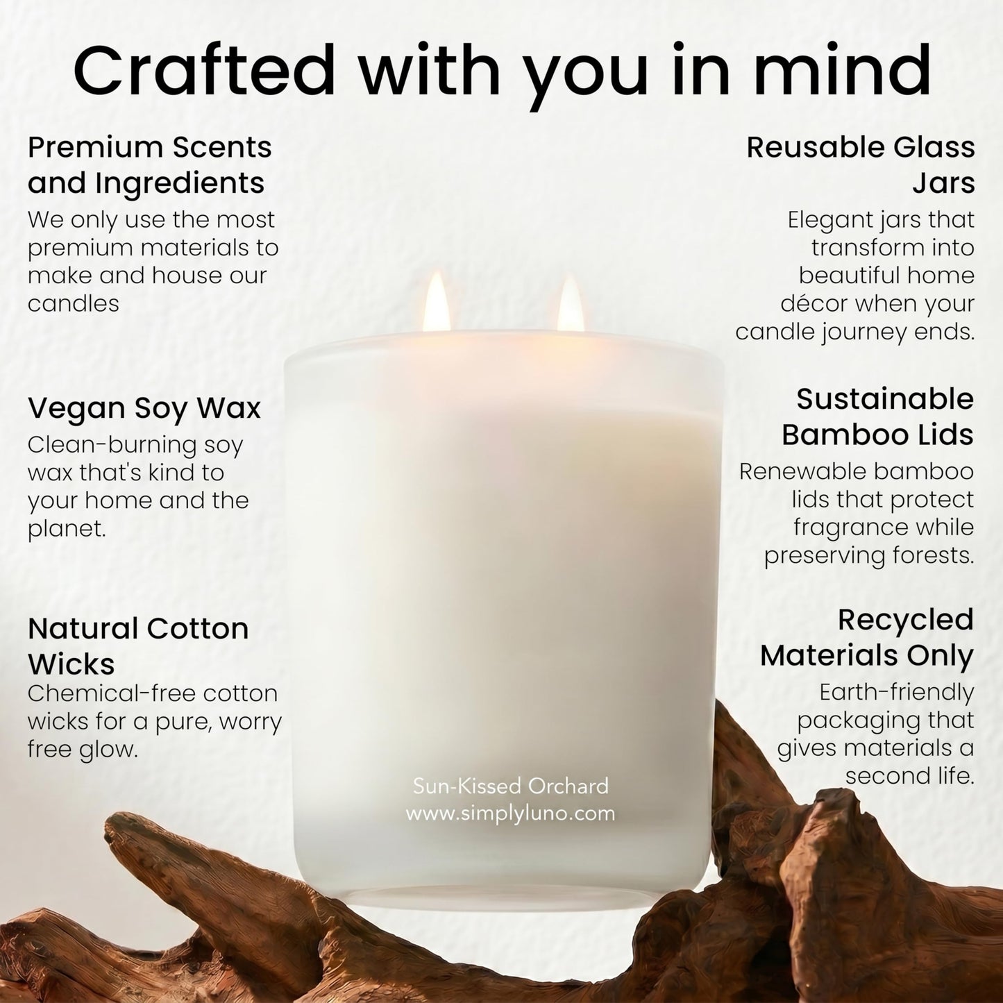 Sun-Kissed Orchard – Lavender & Rose Scented Candle Large 14oz Soy Wax– Eco Friendly & Long Lasting – 50+ Hour Burn – Reusable Jar & Bamboo Lid – Luxury Gift Box for Women