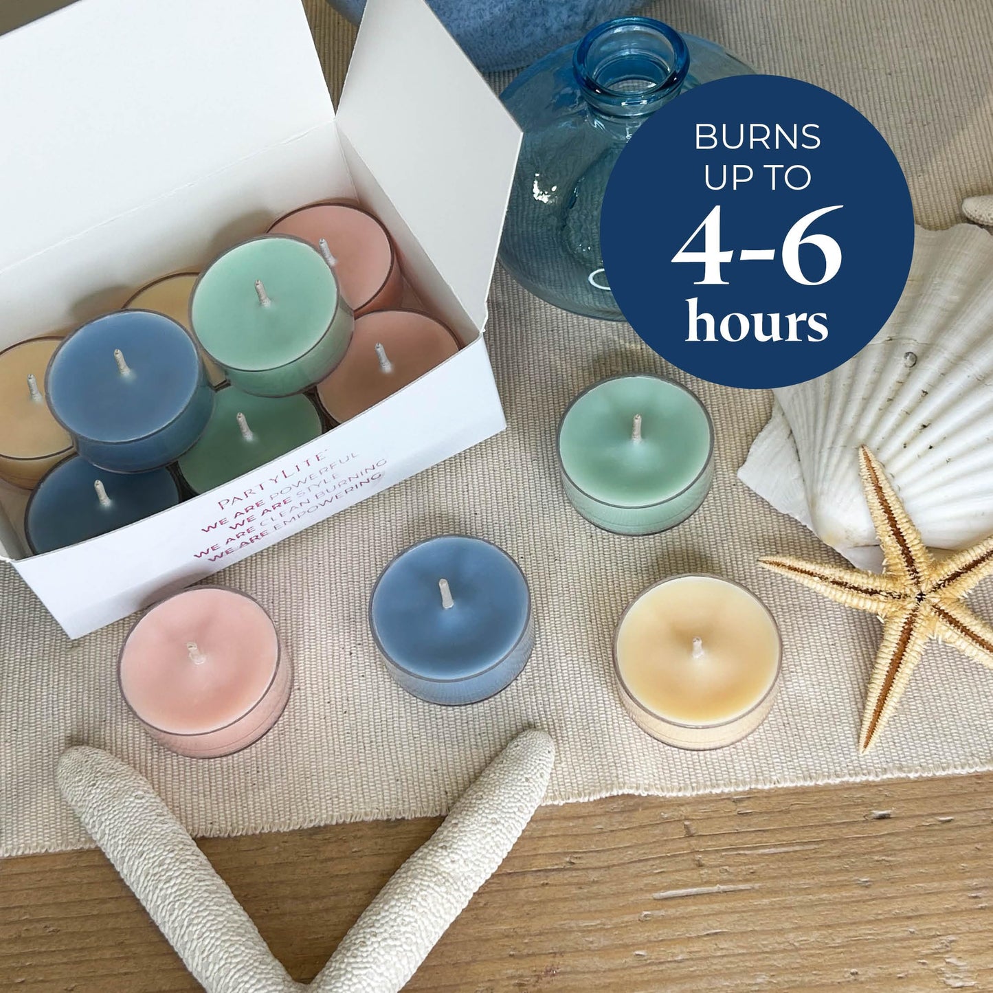 PartyLite Tea Lights Sampler, Ginger and Coconut with Lavender Scented Candles, Gift Set of 12, Aromatherapy with up to 4 to 6 Hours Burn Time, Ideal for Home Decor, Holiday Gifting and Celebration