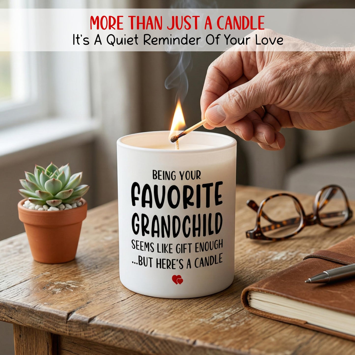 TEEZWONDER Grandma Mothers Day Gift from Granddaughter Grandson Grandkids – Scented Candle Vanilla Lavender 10oz – Mothers Day Fathers Day Birthday Gifts for Grandma Papa Grammy Mimi Nana Grandpa