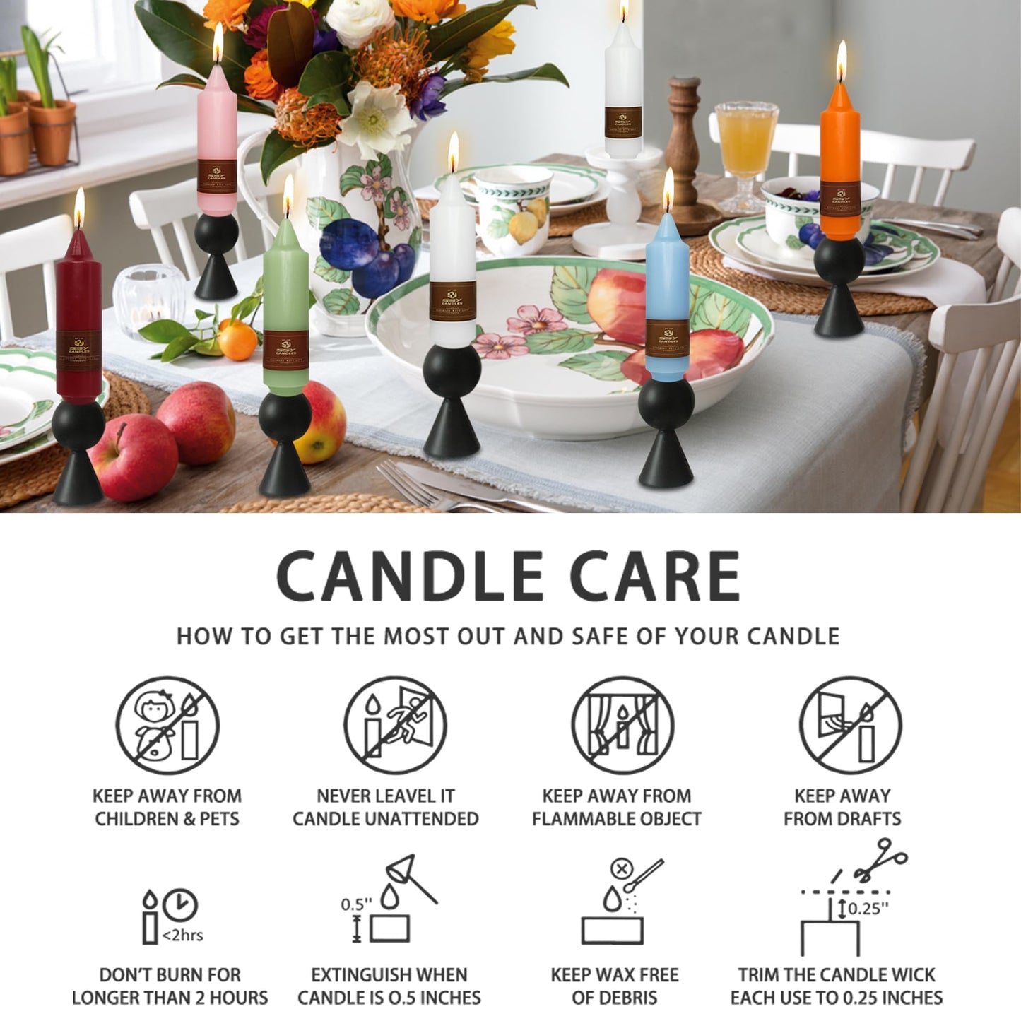 Summer Taper Candle Beeswax Candlesticks,Gedengni 4pcs Short Candle Stick 5 inch Tapered Candles Small Twisty Candlesticks for Home Décor Weddings Housewarming Dinner(7D4PC-Beeswax)