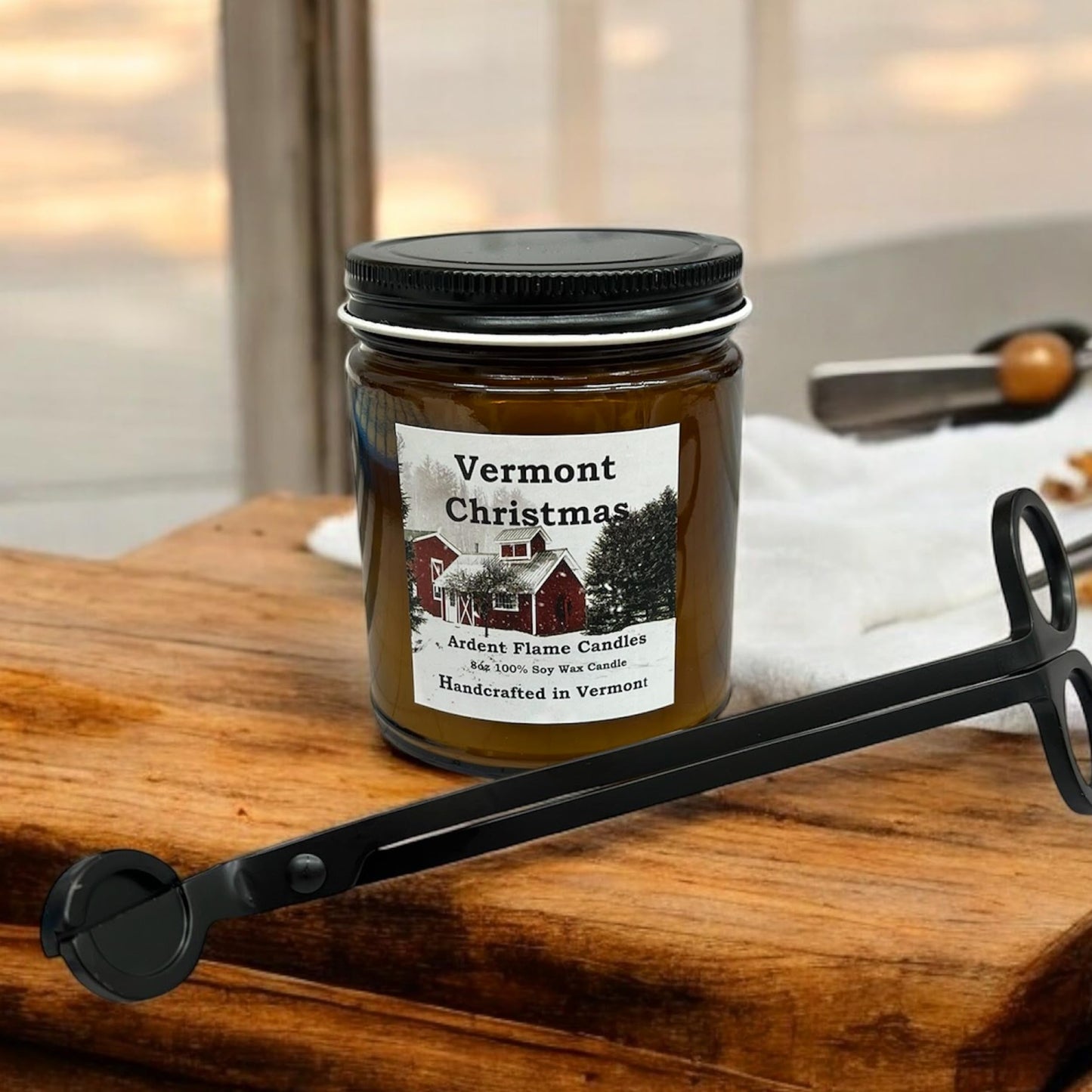 Ardent Flame Candles | Vermont Christmas | 100% Natural Soy Wax Candle for Home Decor | Highly Scented | Premium Fragrance | Handmade in Vermont, USA | 8 oz | Long Lasting | Gift for Women and Men