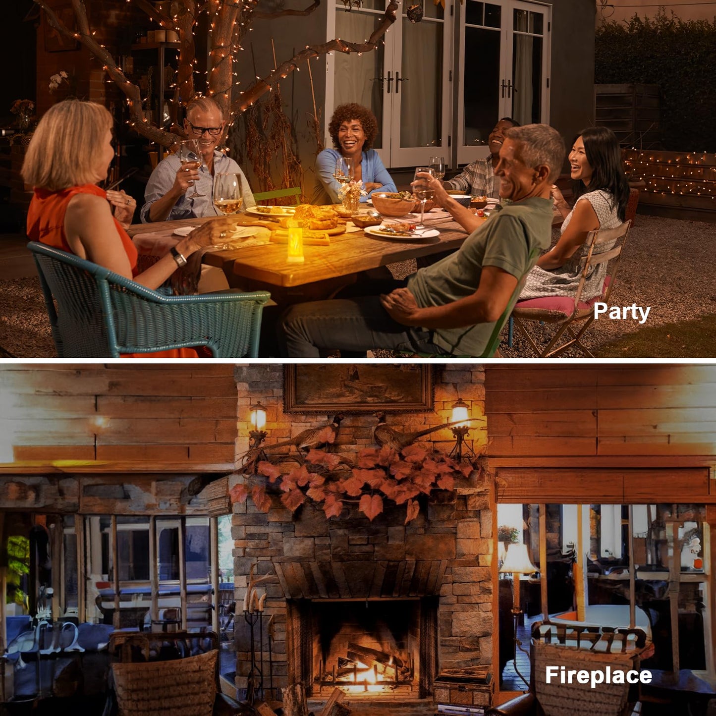 Morsatie【Upgraded LED Flame Light, Rechargeable Flickering Flameless Candles, 4 Modes Battery Operated Candles with Upside Down Effect, Waterproof LED Candles for Indoor Outdoor 1 PCS