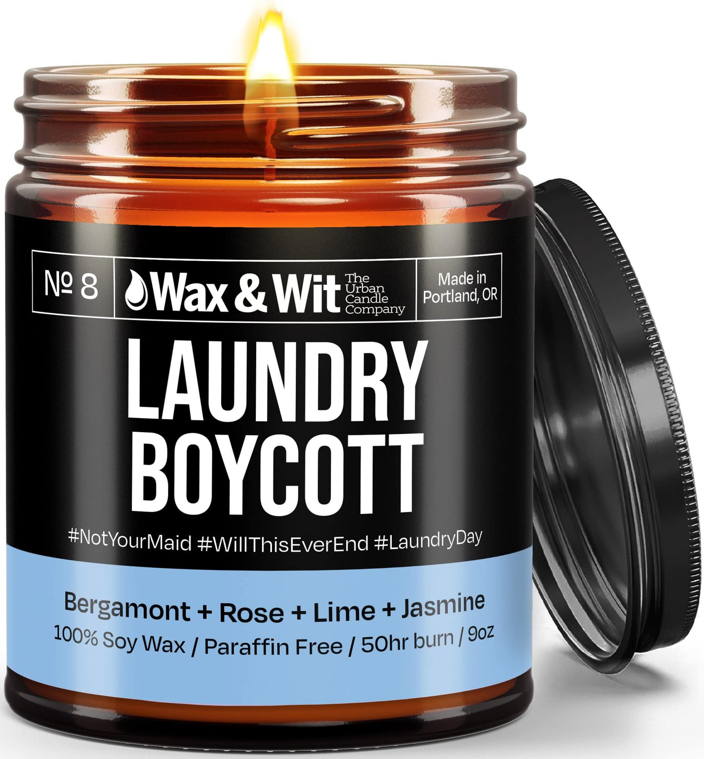 Wax & Wit Funny Soy Candle Gift for Women - Humorous, Aromatherapy Soy Wax Candle, Ideal for Housewarming, Coworker, Birthday – Bergamot, Rose, Lime, Jasmine - 9oz